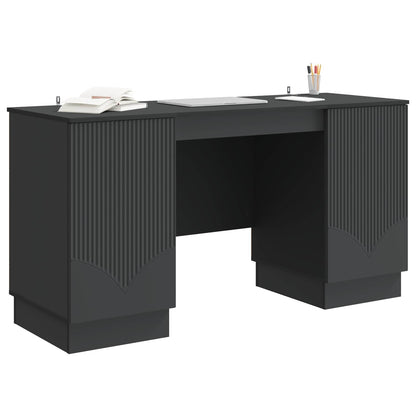 Schreibtisch mit Regal Schwarz 142,5 x 50 x 75 cm Holzwerkstoff