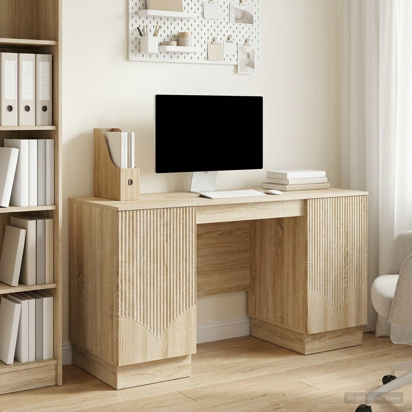 Schreibtisch Sonoma-Eiche 142,5 x 50 x 75 cm Holzwerkstoff