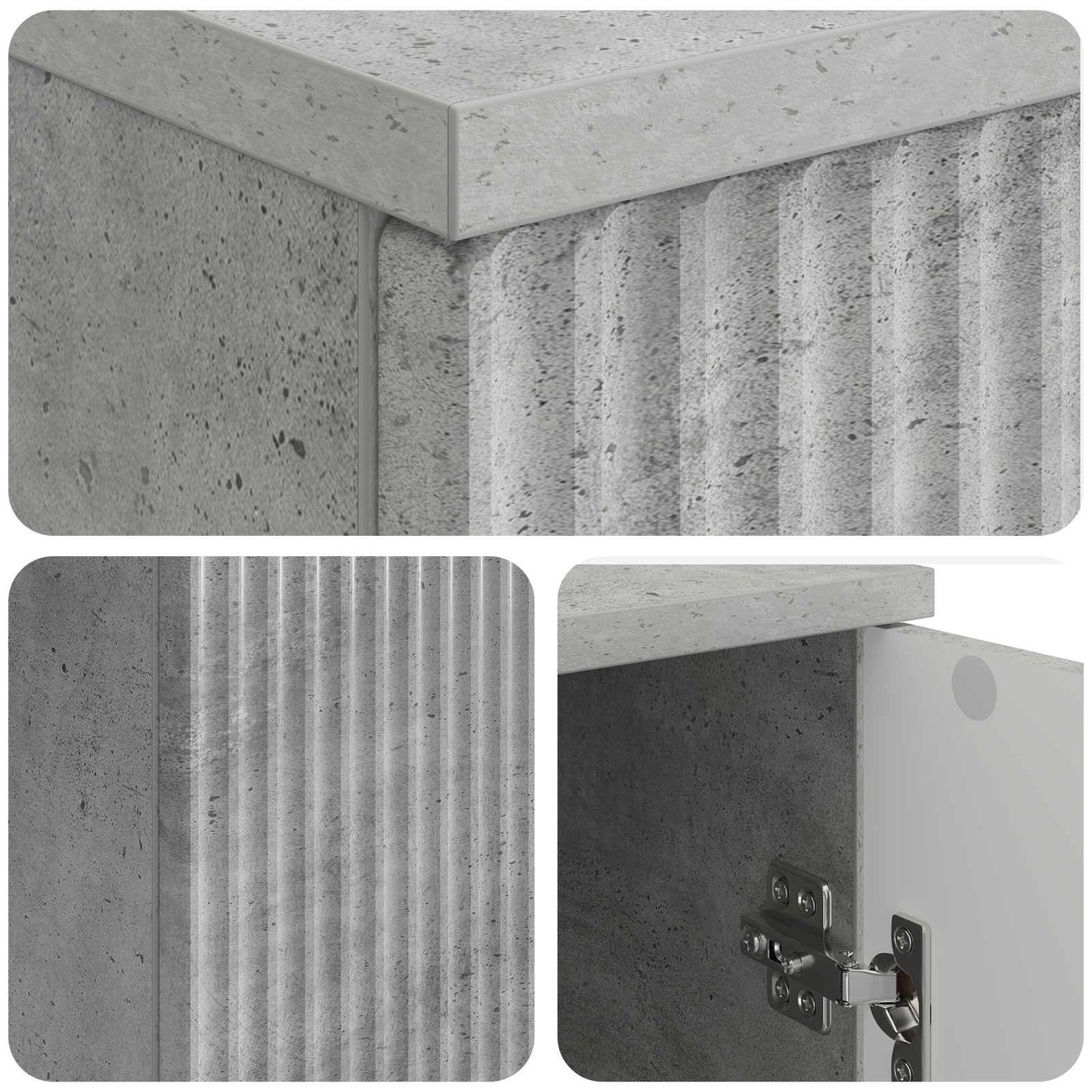 Schreibtisch mit Tür Betongrau 142,5 x 50 x 75 cm Holzwerkstoff