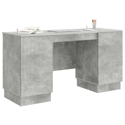 Schreibtisch mit Tür Betongrau 142,5 x 50 x 75 cm Holzwerkstoff