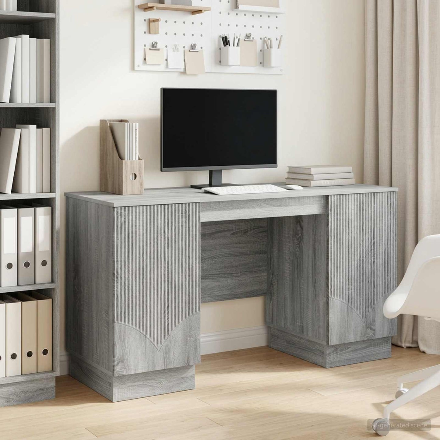 Schreibtisch Graues Sonoma 142,5 x 50 x 75 cm Holzwerkstoff
