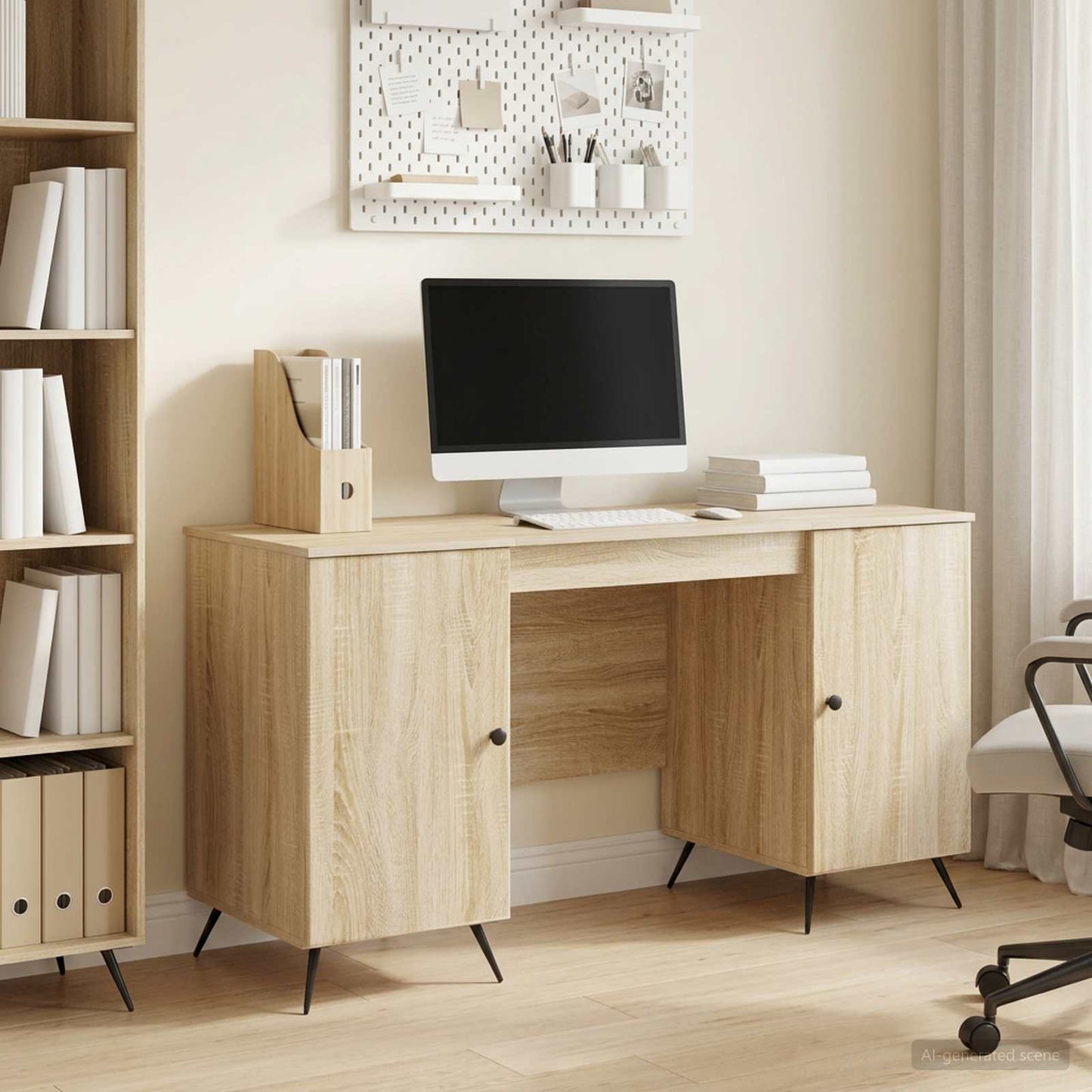 Schreibtisch Sonoma-Eiche 142,5 x 50 x 75 cm Holzwerkstoff