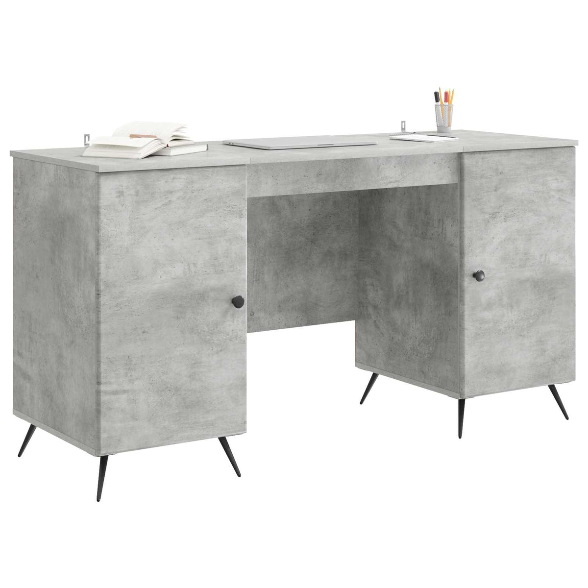 Schreibtisch Betongrau 142,5 x 50 x 75 cm Holzwerkstoff