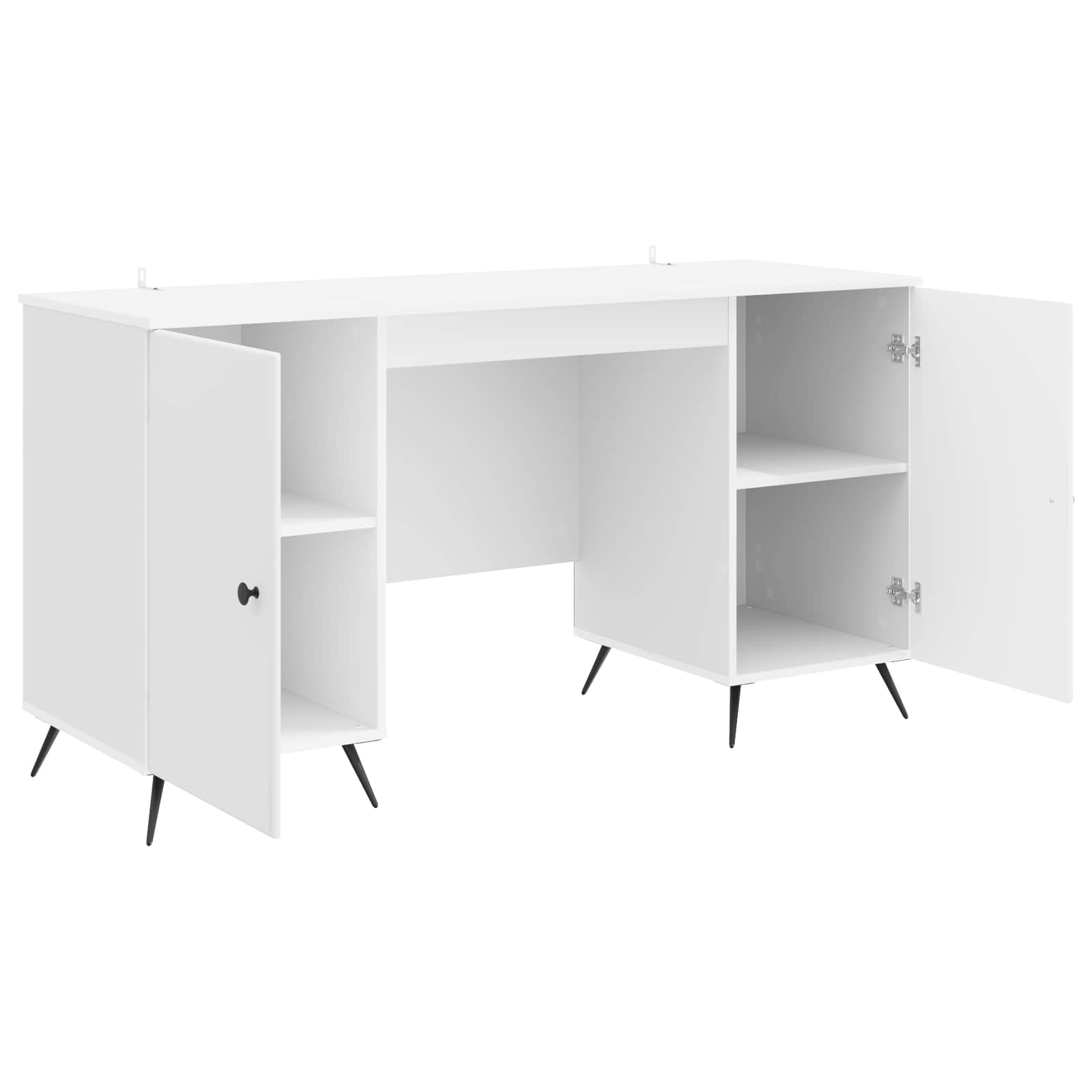 Schreibtisch Hochglanz Weiß 142,5 x 50 x 75 cm Holzwerkstoff