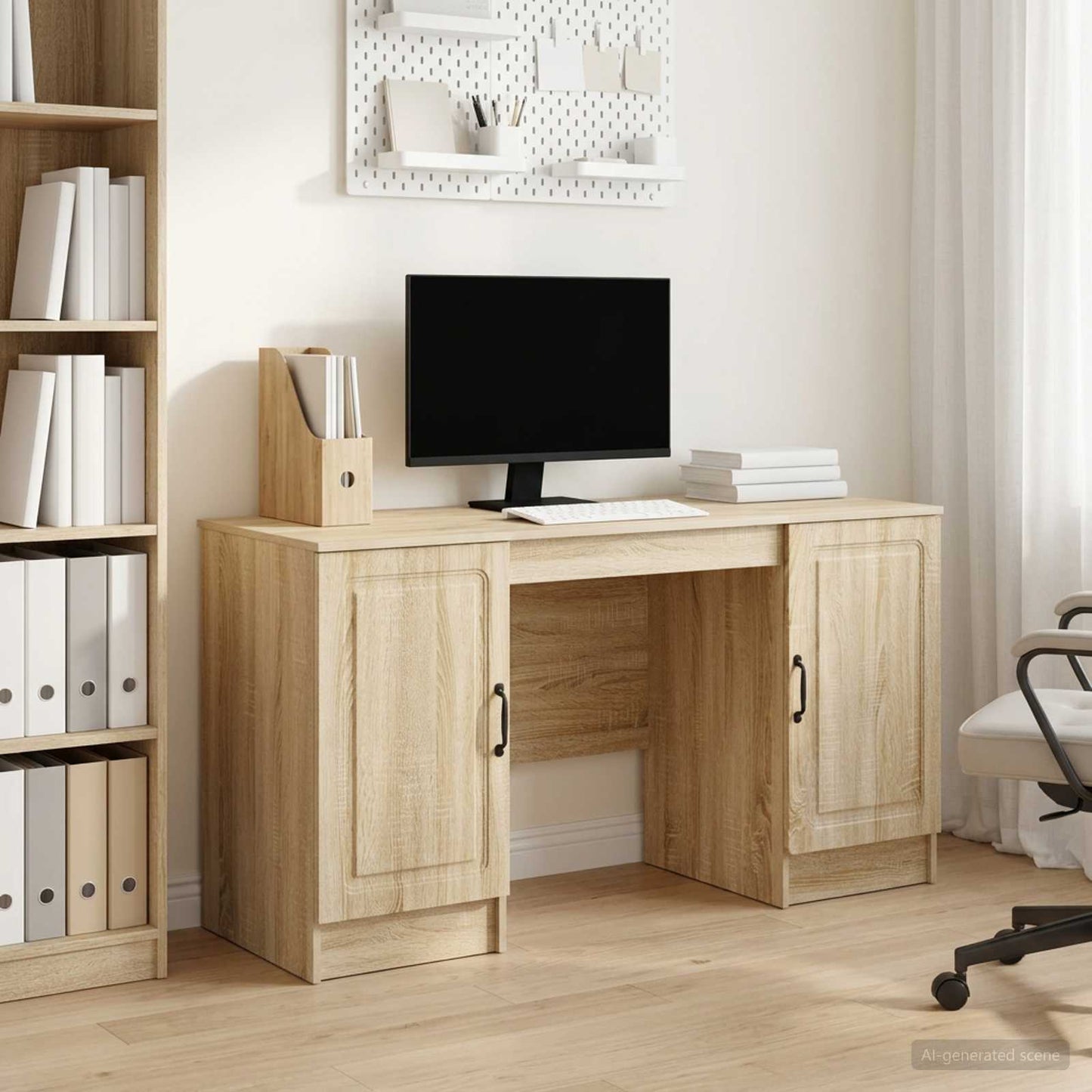 Schreibtisch Sonoma-Eiche 142,5 x 50 x 75 cm Holzwerkstoff