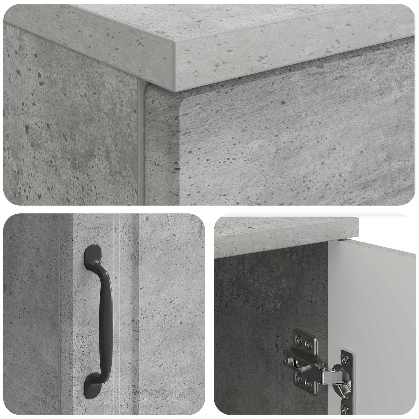Schreibtisch mit Tür Betongrau 142,5 x 50 x 75 cm Holzwerkstoff