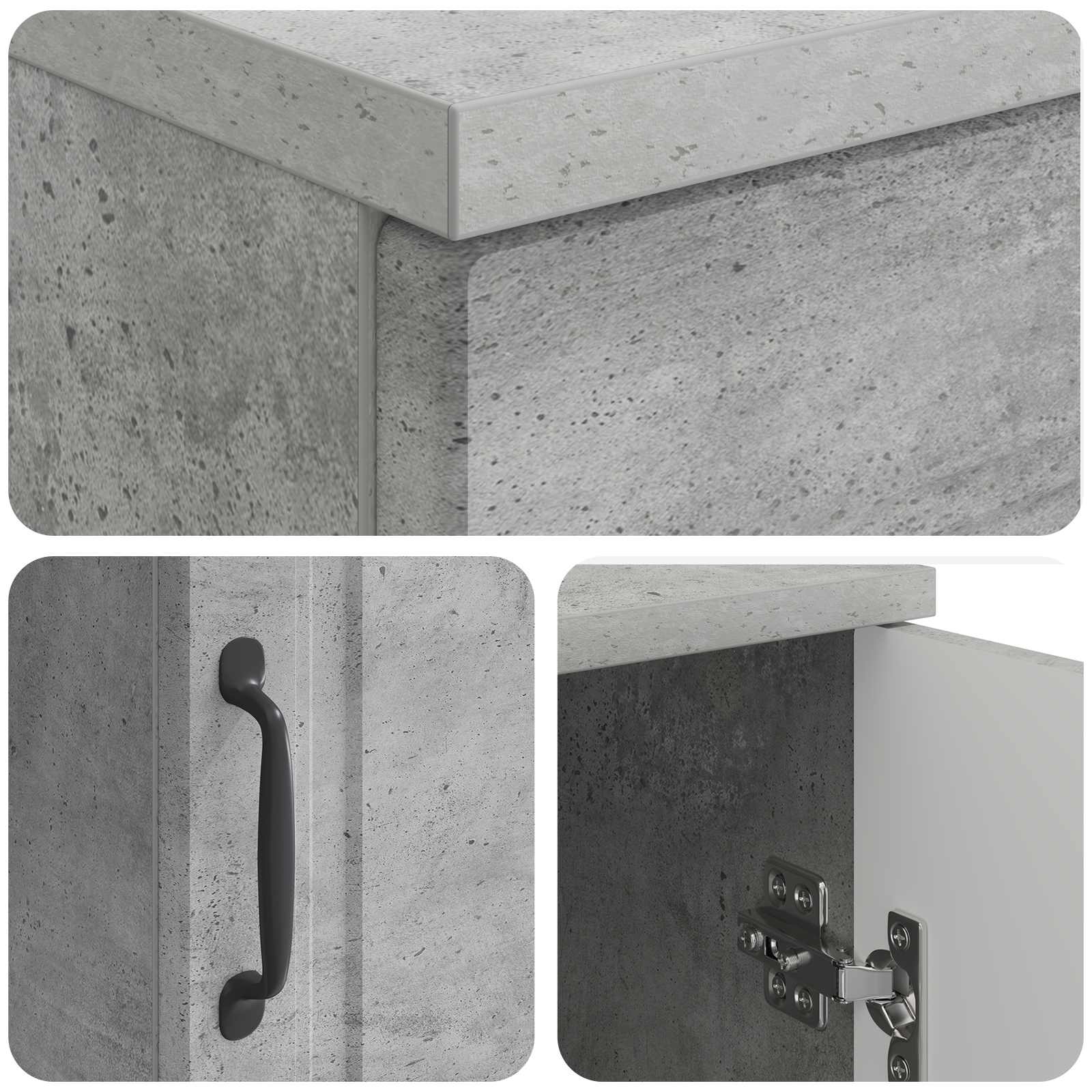 Schreibtisch mit Tür Betongrau 142,5 x 50 x 75 cm Holzwerkstoff