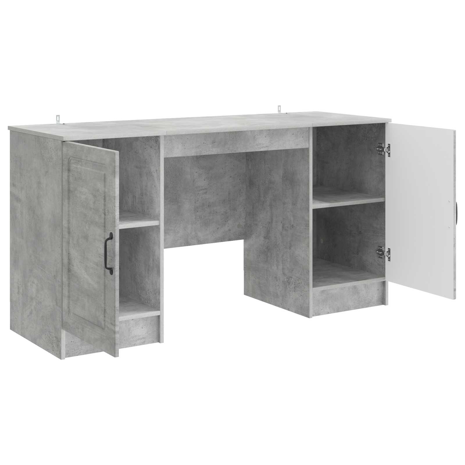 Schreibtisch mit Tür Betongrau 142,5 x 50 x 75 cm Holzwerkstoff