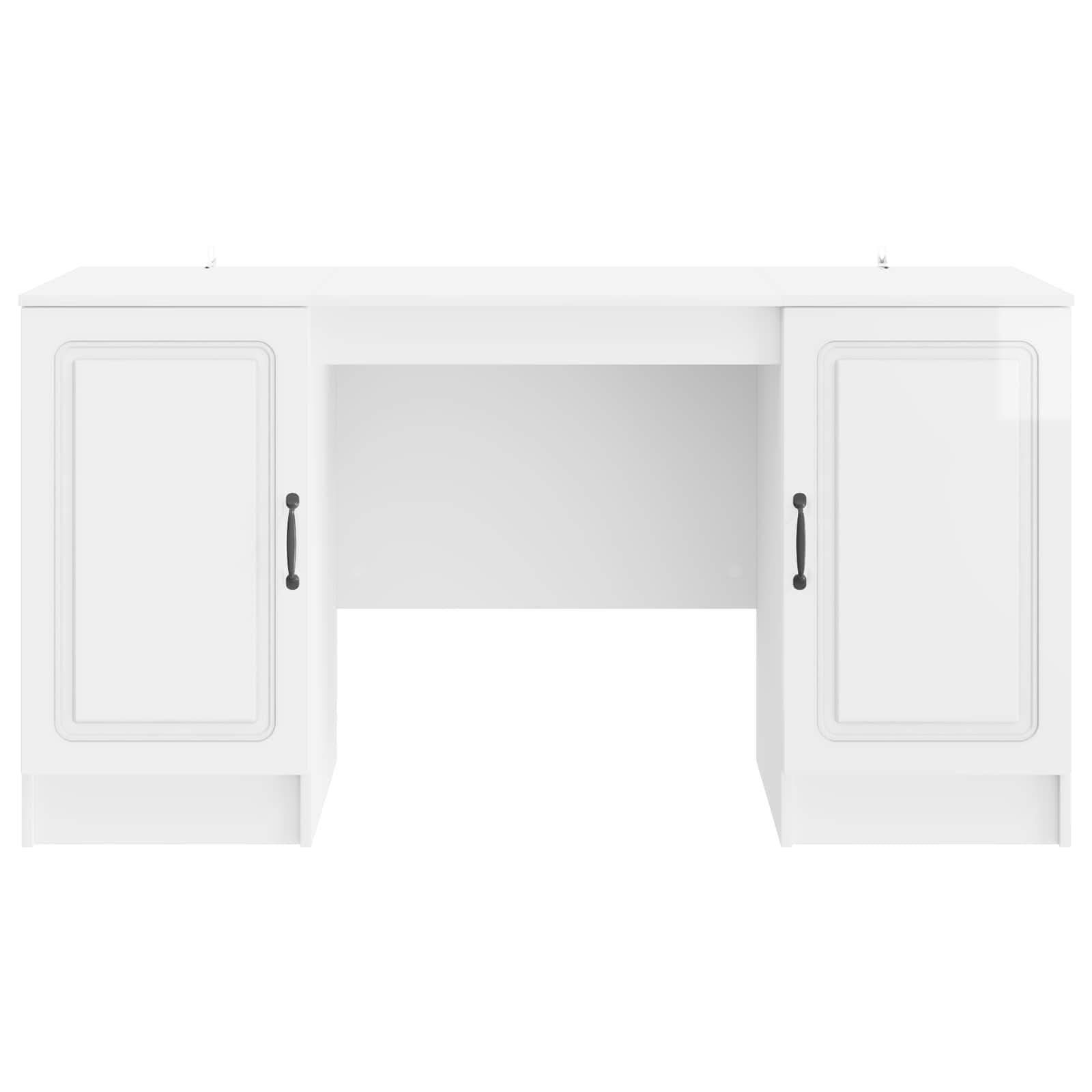 Schreibtisch Hochglanz Weiß 142,5 x 50 x 75 cm Holzwerkstoff