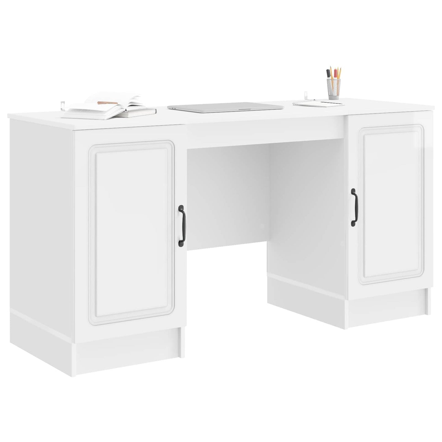 Schreibtisch Hochglanz Weiß 142,5 x 50 x 75 cm Holzwerkstoff
