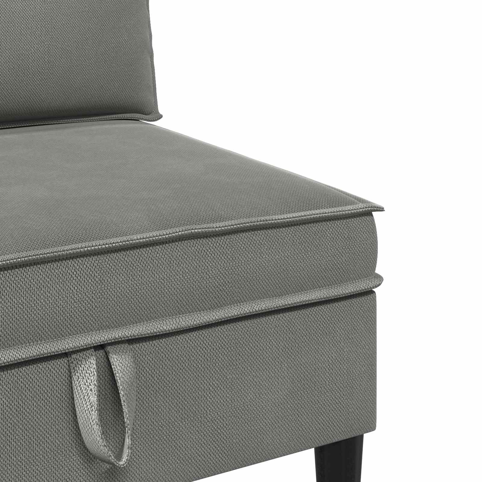 Mittelsofa mit Stauraum Dunkelgrau Samt