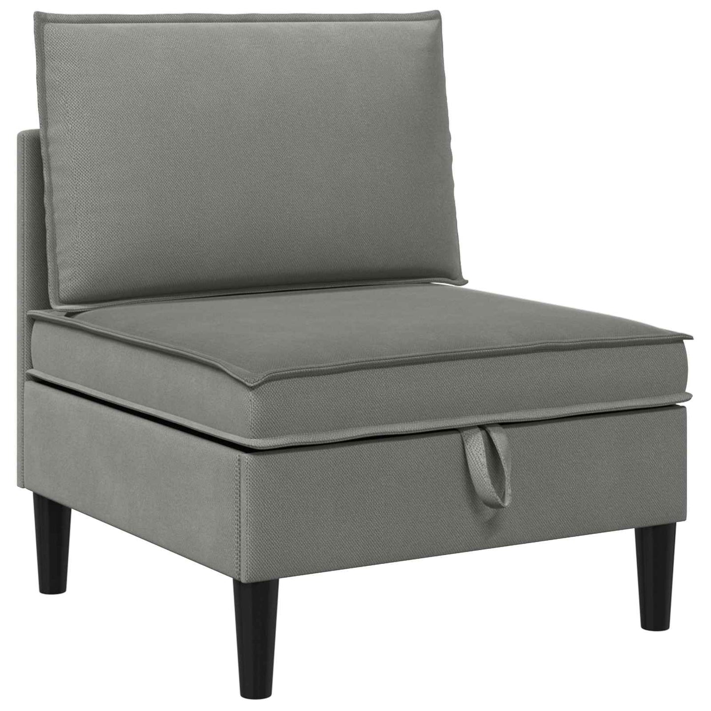 Mittelsofa mit Stauraum Dunkelgrau Samt