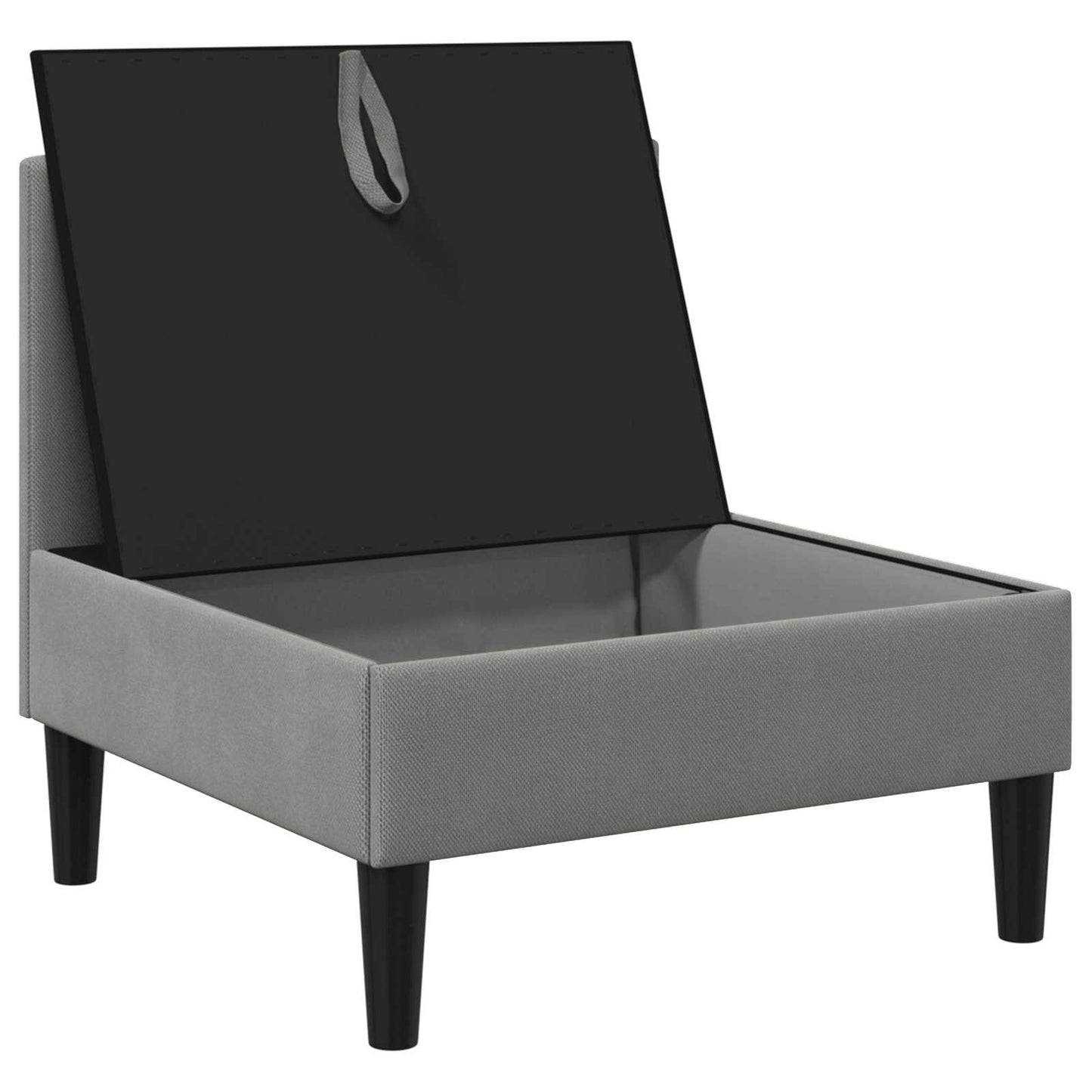 Mittelsofa mit Stauraum Dunkelgrau Samt