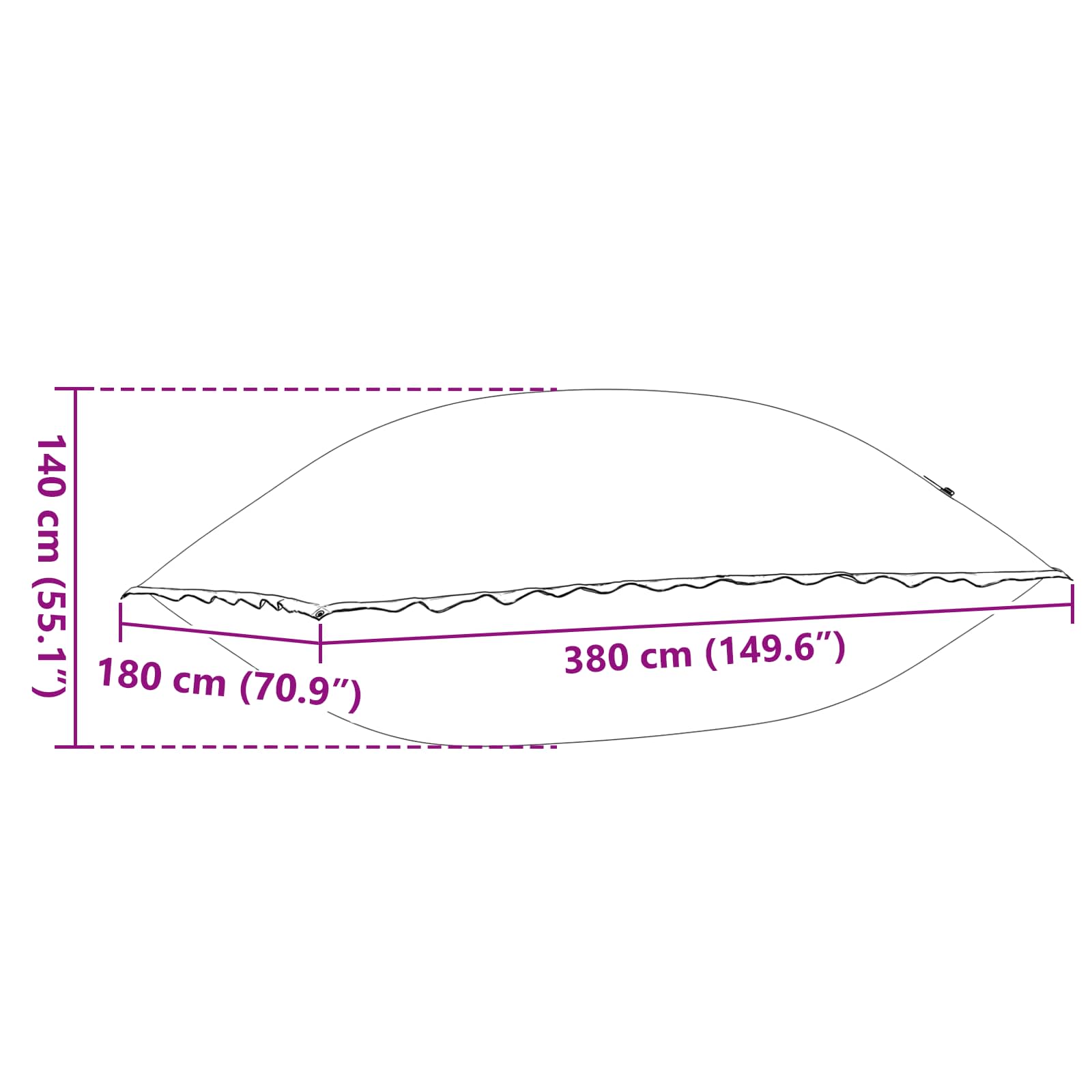 Winter Pool Kissen Blau 380 x 180 x 140 cm PVC
