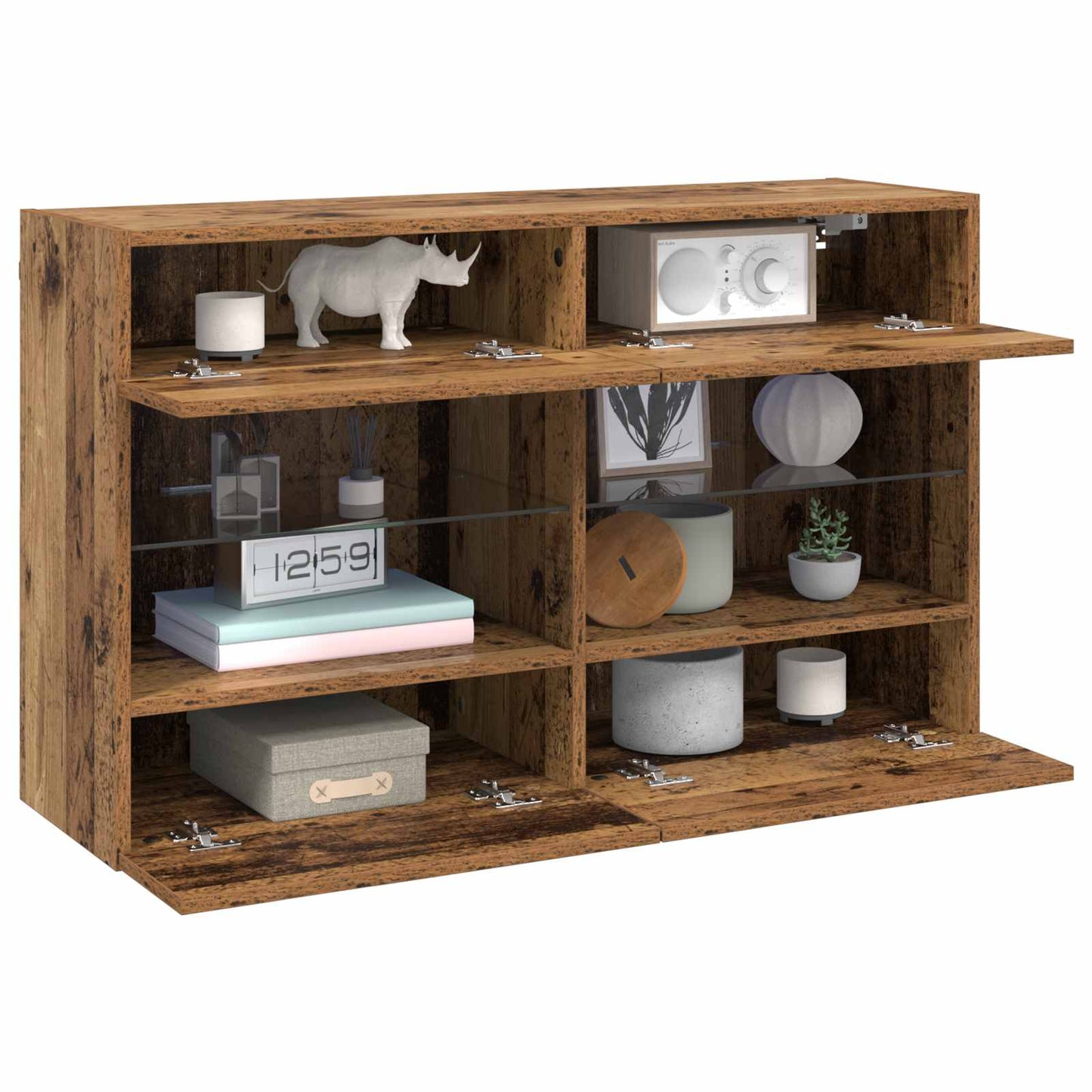 TV-Wandschrank 98,5 x 30 x 60,5 cm Altholz Holzwerkstoff
