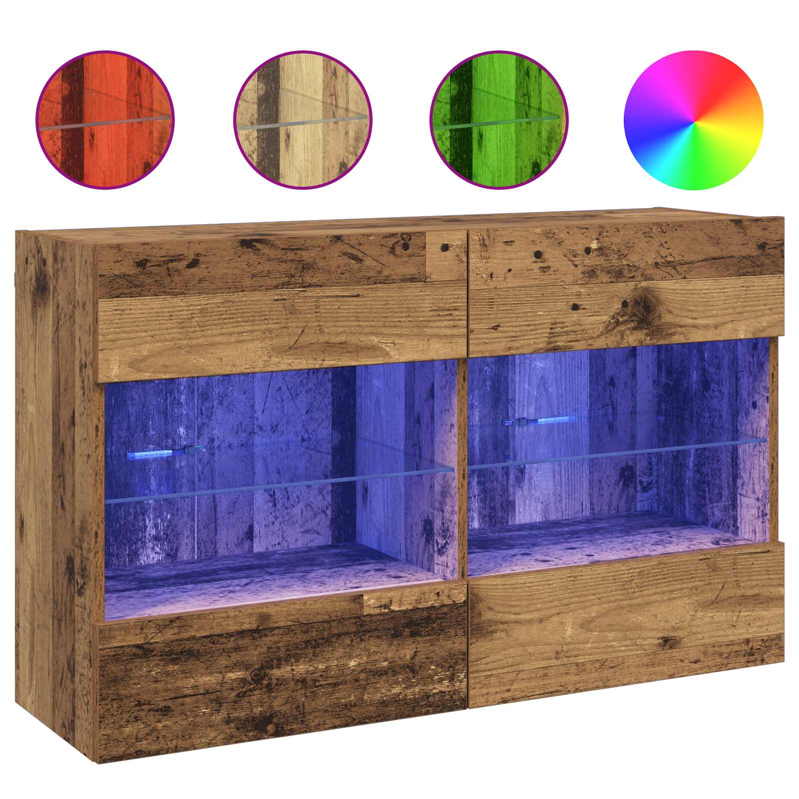 TV-Wandschrank 98,5 x 30 x 60,5 cm Altholz Holzwerkstoff