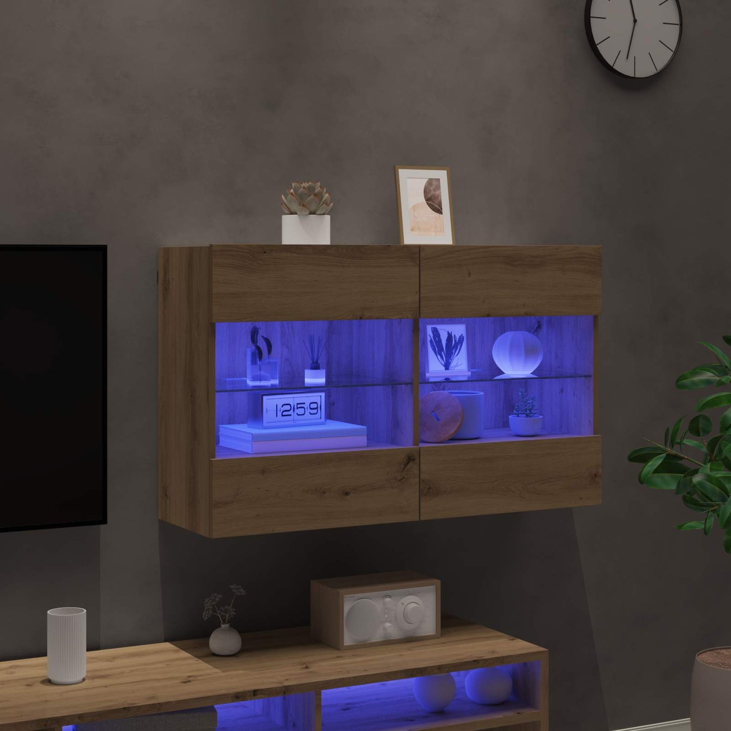 TV-Wandschrank 98,5 x 30 x 60,5 cm Artisan-Eiche Holzwerkstoff