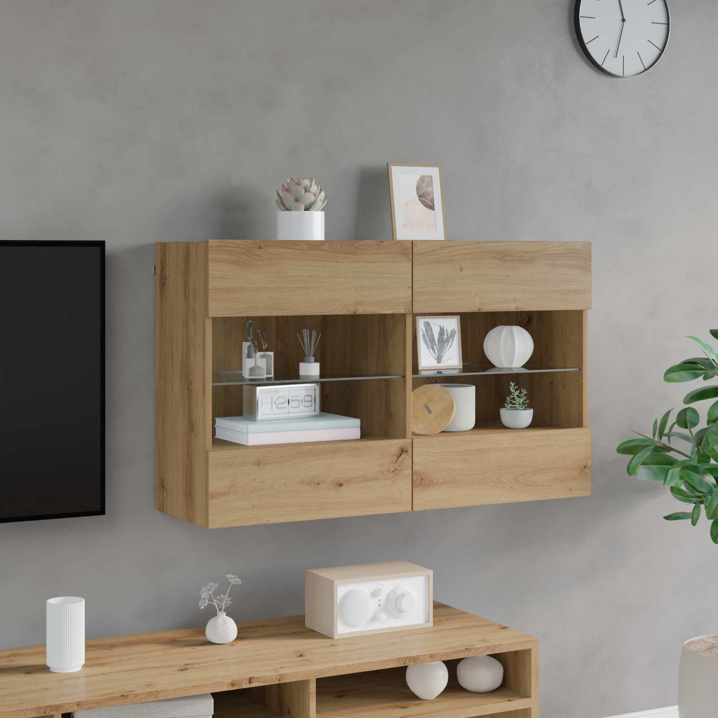 TV-Wandschrank 98,5 x 30 x 60,5 cm Artisan-Eiche Holzwerkstoff