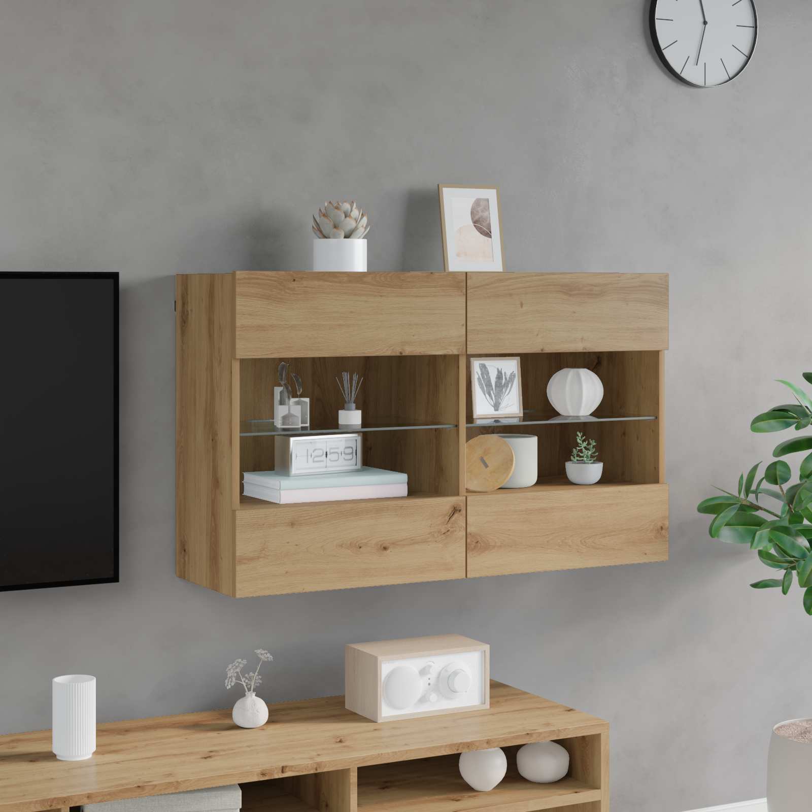 TV-Wandschrank 98,5 x 30 x 60,5 cm Artisan-Eiche Holzwerkstoff