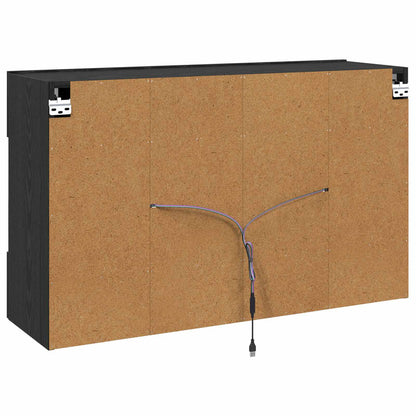 TV-Wandschrank 98,5 x 30 x 60,5 cm Schwarz Eichen-Optik