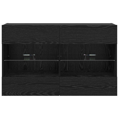 TV-Wandschrank 98,5 x 30 x 60,5 cm Schwarz Eichen-Optik