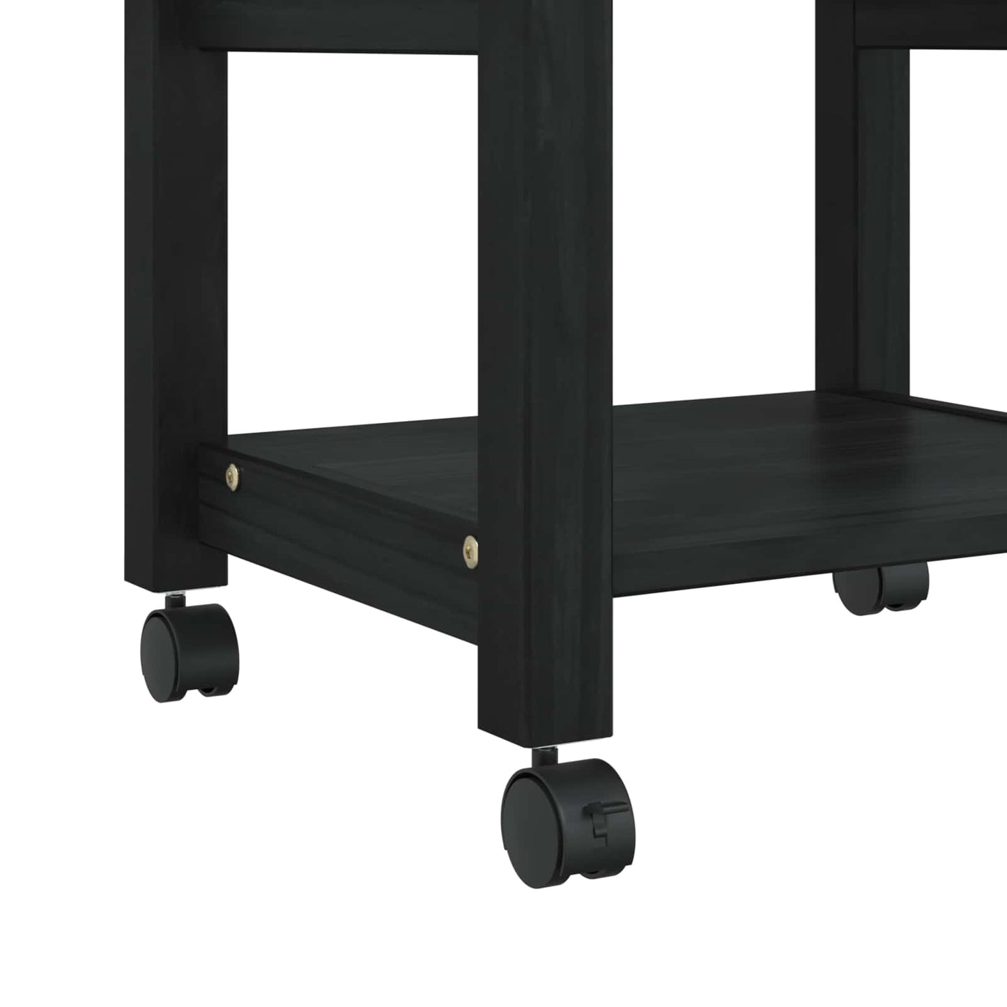 Küchentrolley MONZA Schwarz 48 x 40 x 88,5 cm Massivholz Kiefer