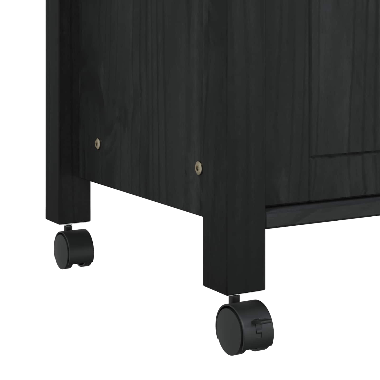 Küchentrolley MONZA Schwarz 60 x 40 x 88,5 cm Massivholz Kiefer