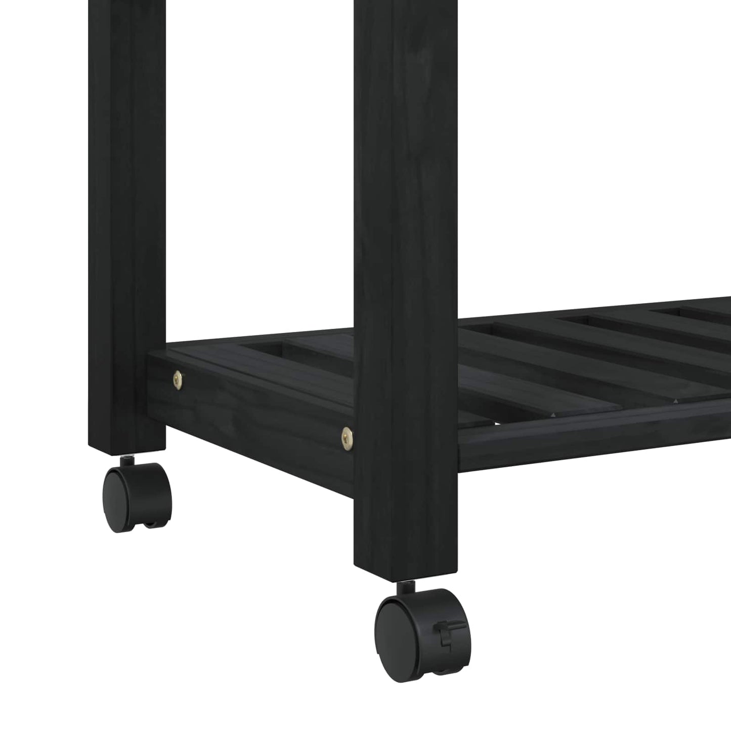 Küchentrolley MONZA Schwarz 84 x 40 x 88,5 cm Massivholz Kiefer