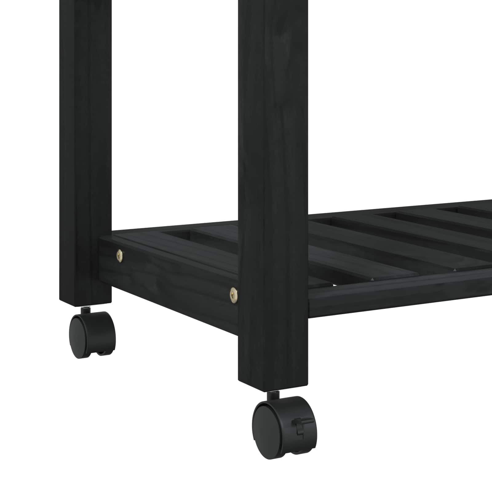 Küchentrolley MONZA Schwarz 84 x 40 x 88,5 cm Massivholz Kiefer