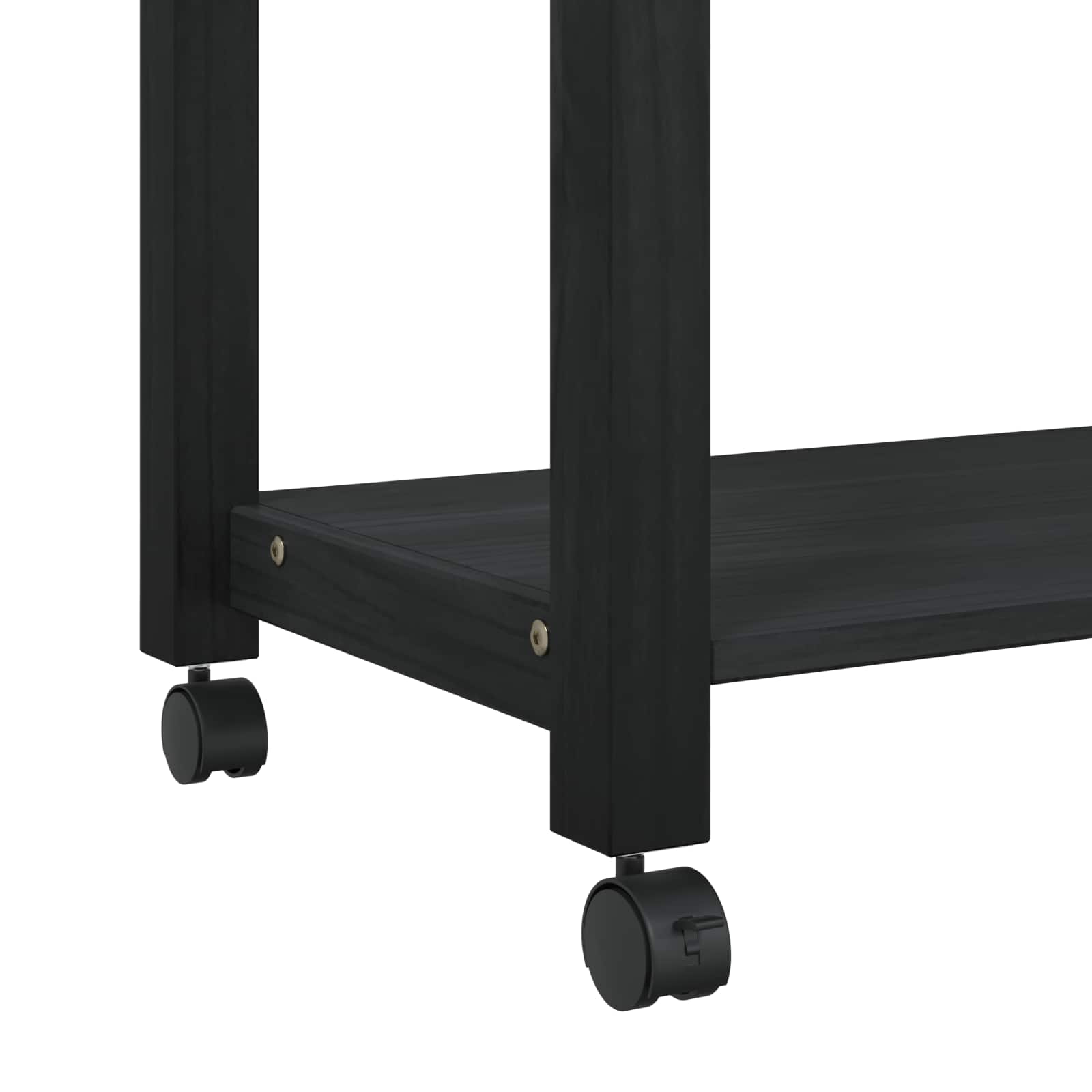 Küchentrolley MONZA Schwarz 84 x 40 x 88,5 cm Massivholz Kiefer
