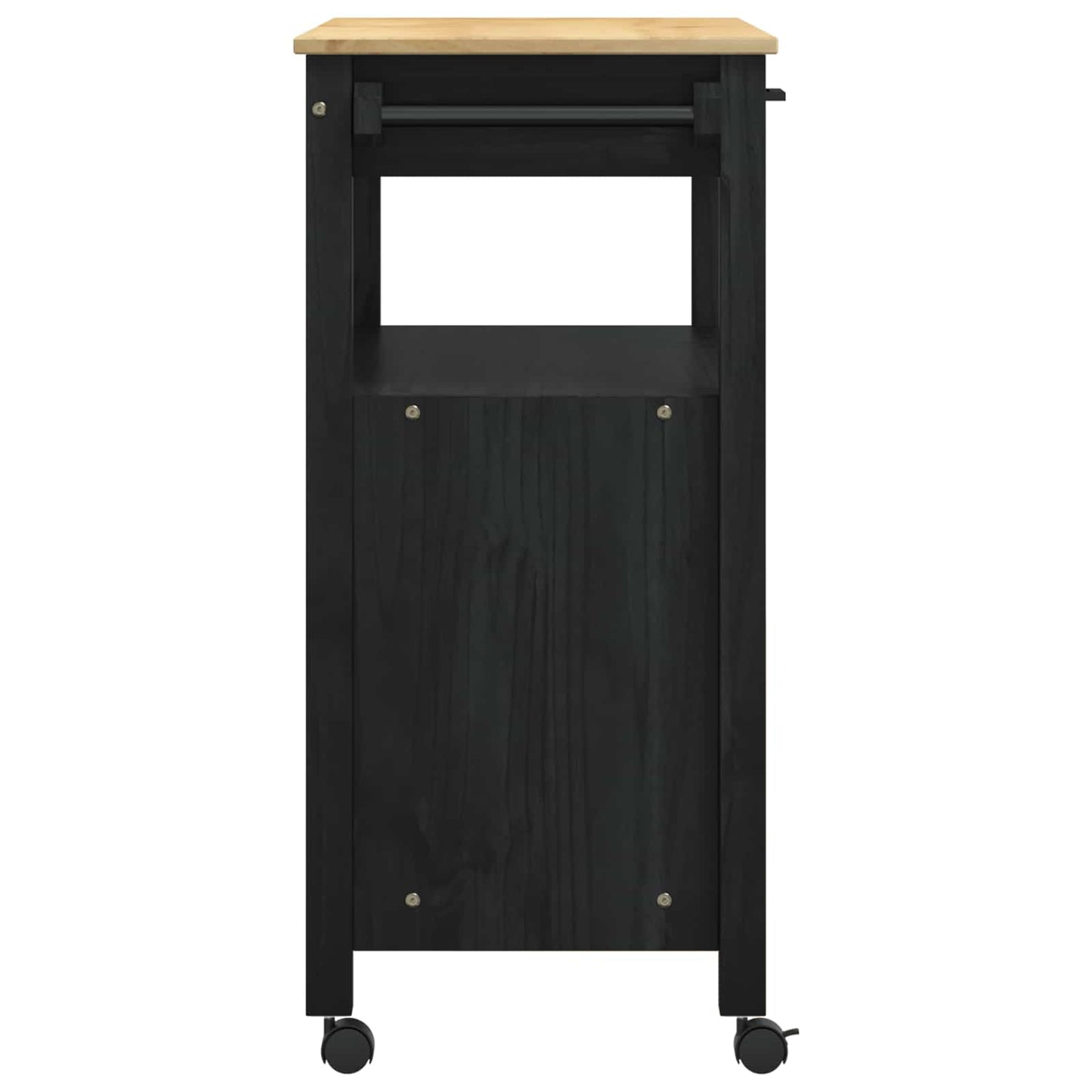 Küchentrolley MONZA Schwarz 84 x 40 x 88,5 cm Massivholz Kiefer
