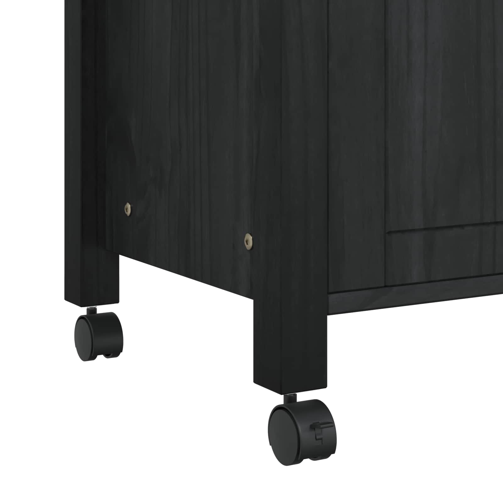 Küchentrolley MONZA Schwarz 84 x 40 x 88,5 cm Massivholz Kiefer