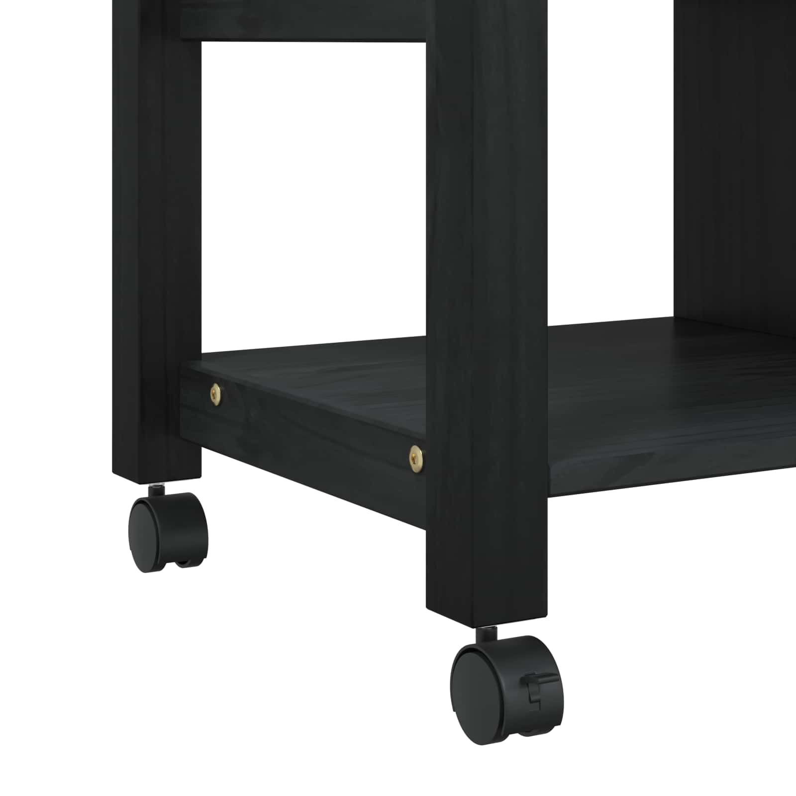 Küchentrolley MONZA Schwarz 84 x 40 x 88,5 cm Massivholz Kiefer