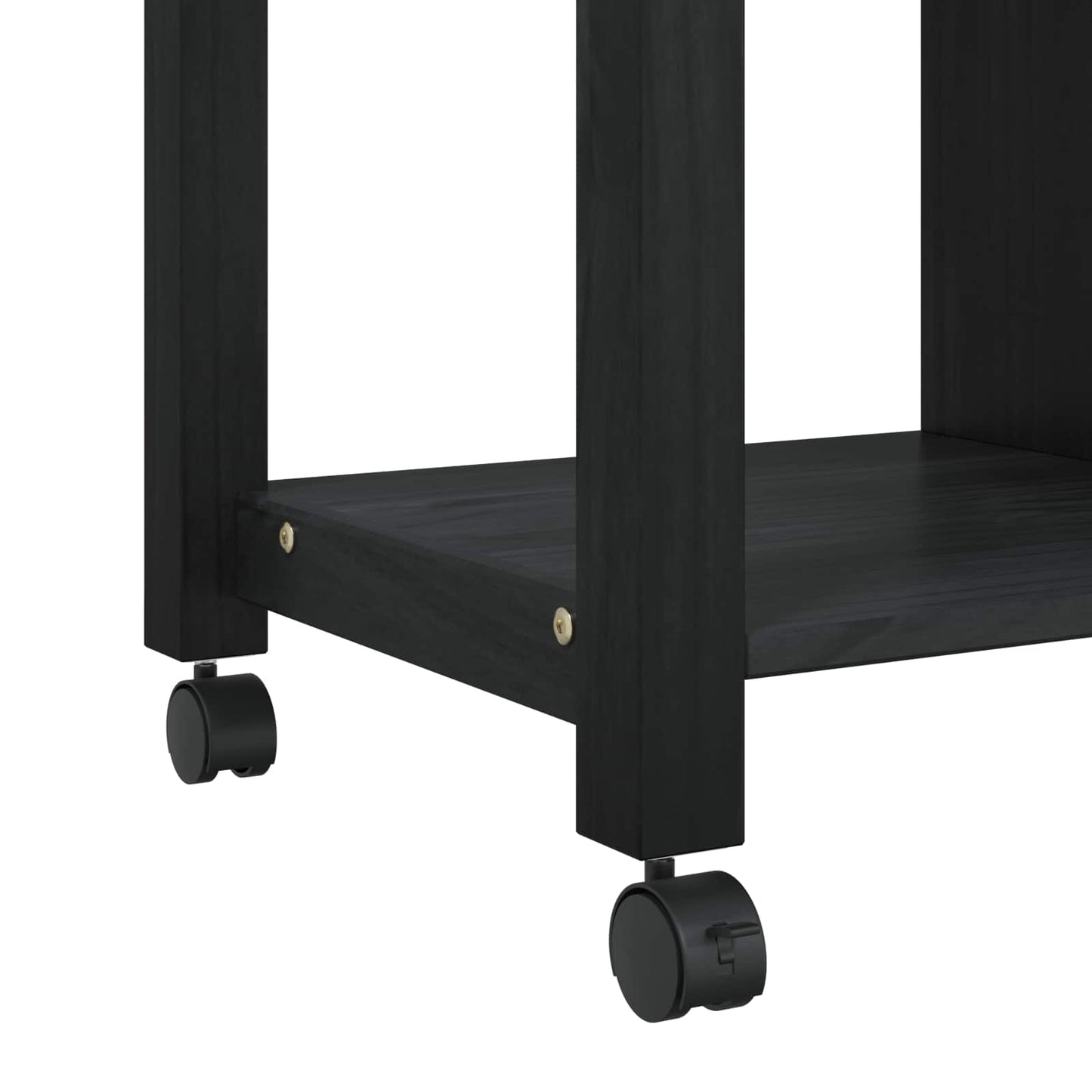 Küchentrolley MONZA Schwarz 84 x 40 x 88,5 cm Massivholz Kiefer