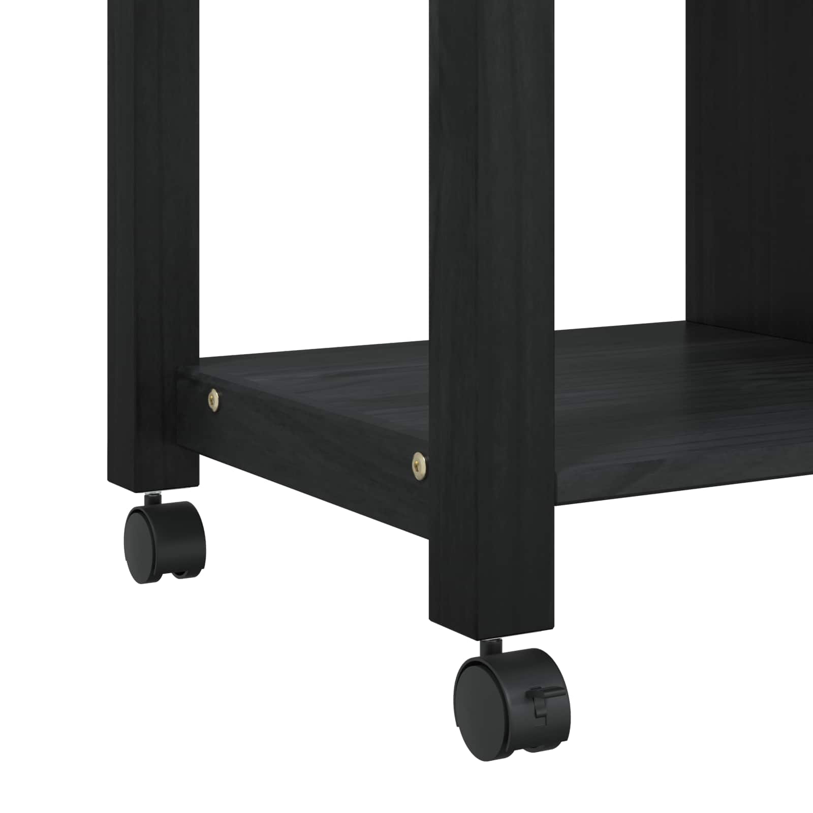 Küchentrolley MONZA Schwarz 84 x 40 x 88,5 cm Massivholz Kiefer