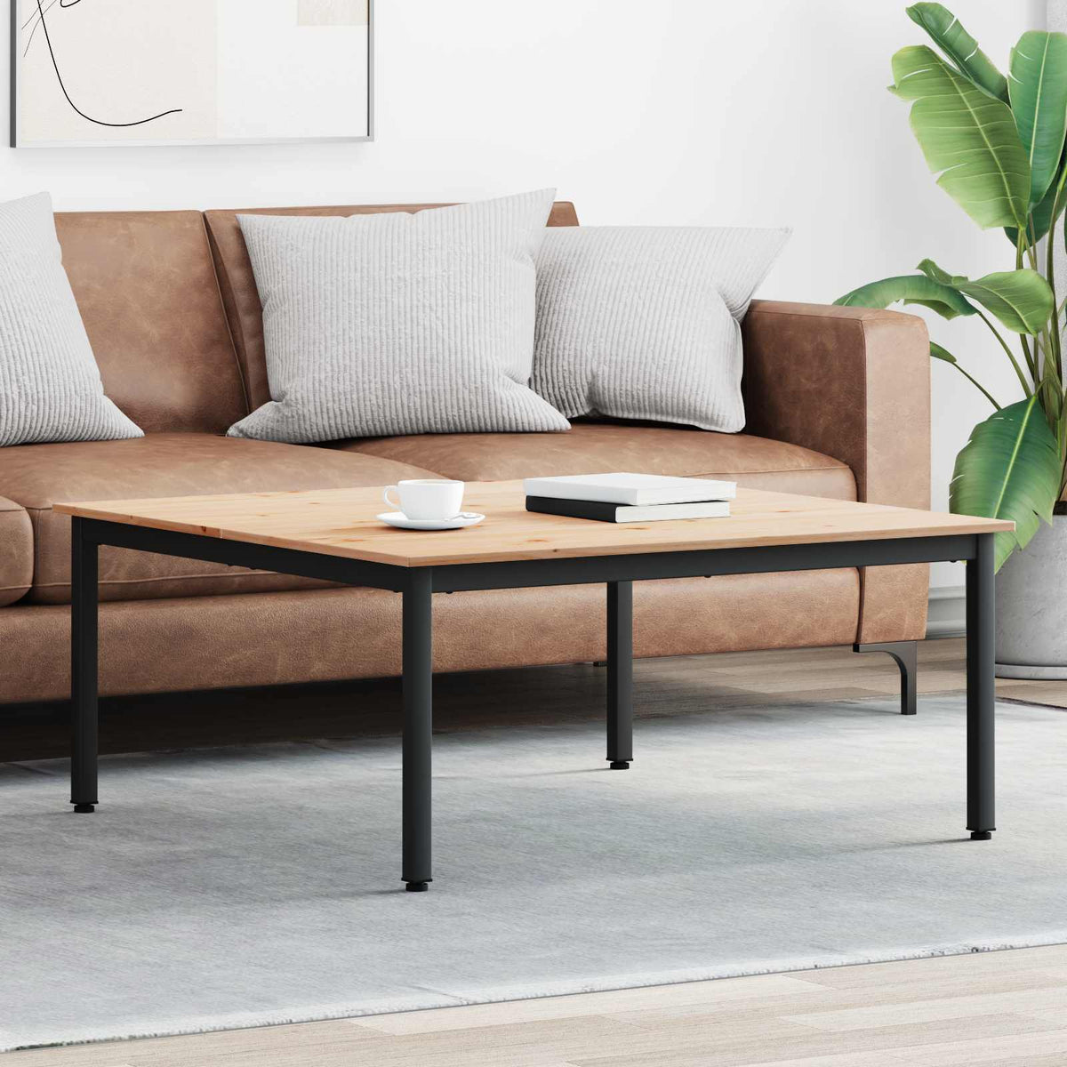 Couchtisch Natur 100 x 100 x 45 cm Massives Kiefernholz