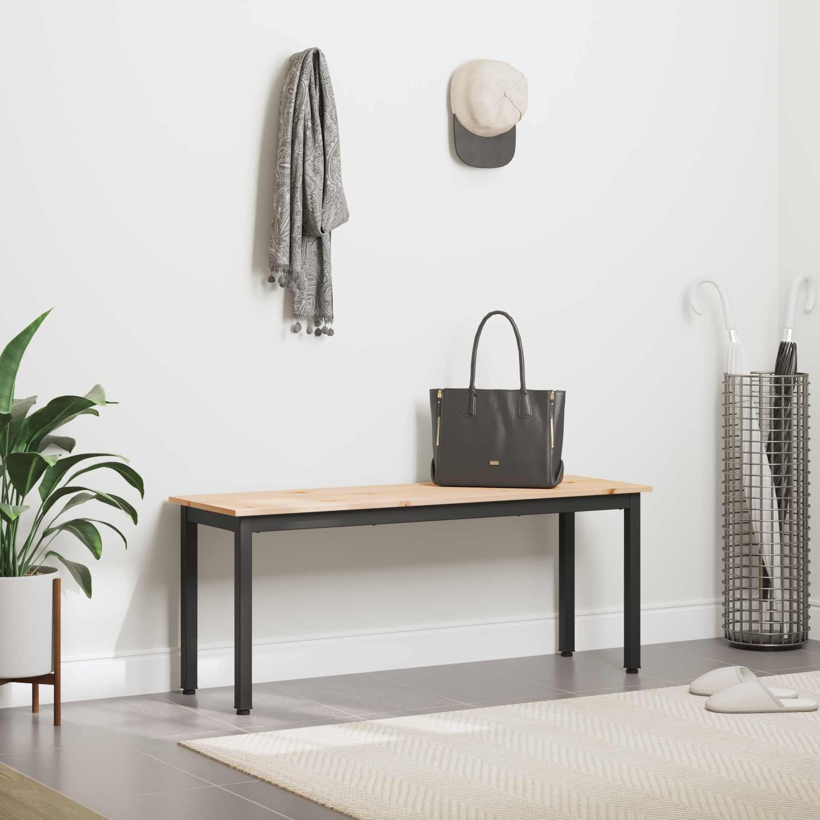 Bank Natur 110 x 35 x 45 cm Massives Kiefernholz