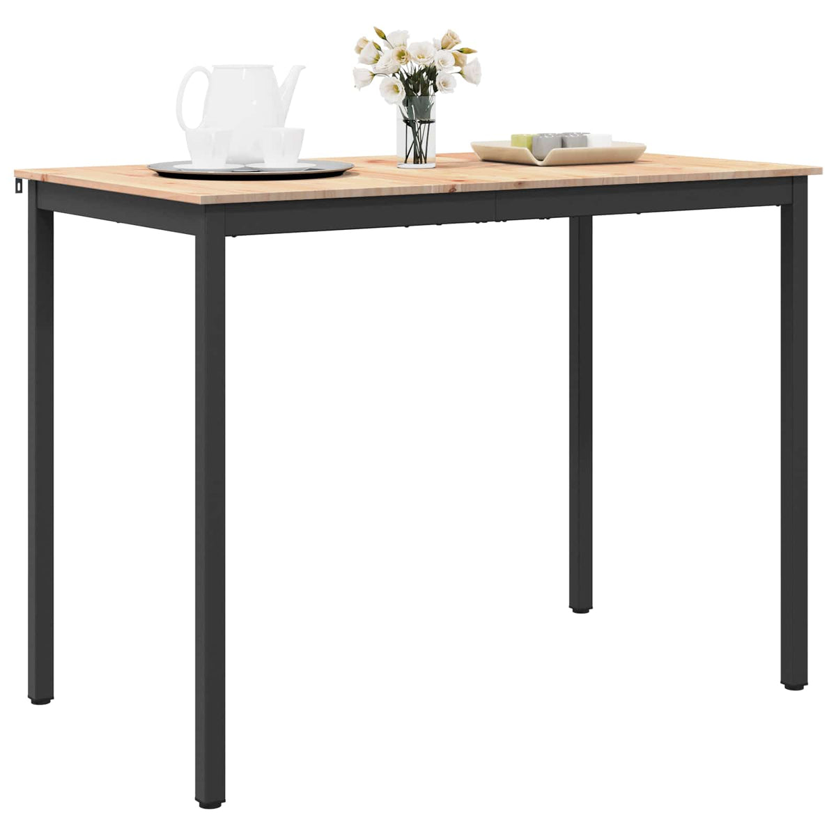 Bartisch 140 x 80 x 105 cm Massives Kiefernholz Natur
