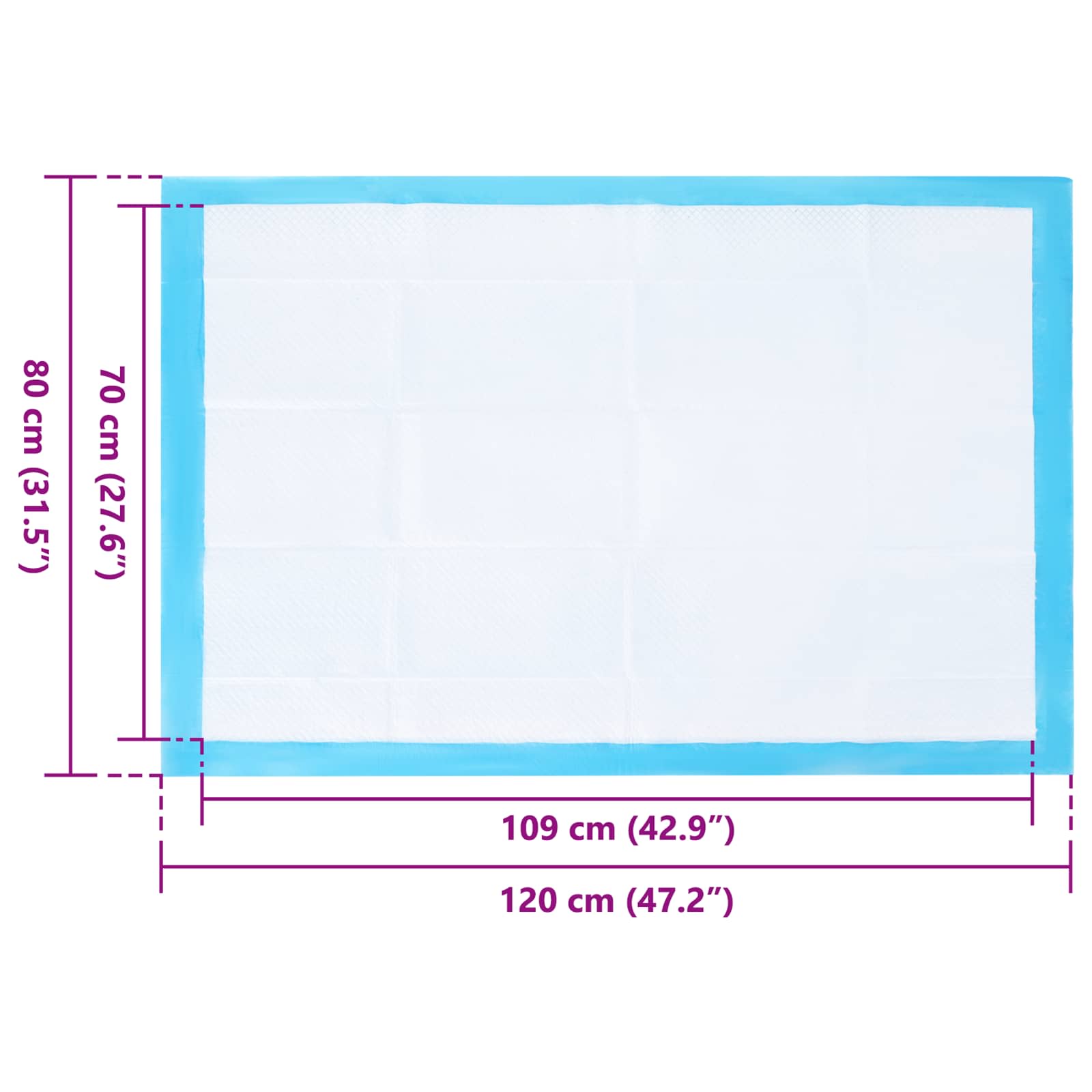 Vliesstoff Haustier Trainingspad 200 Stk. 120 x 80 cm