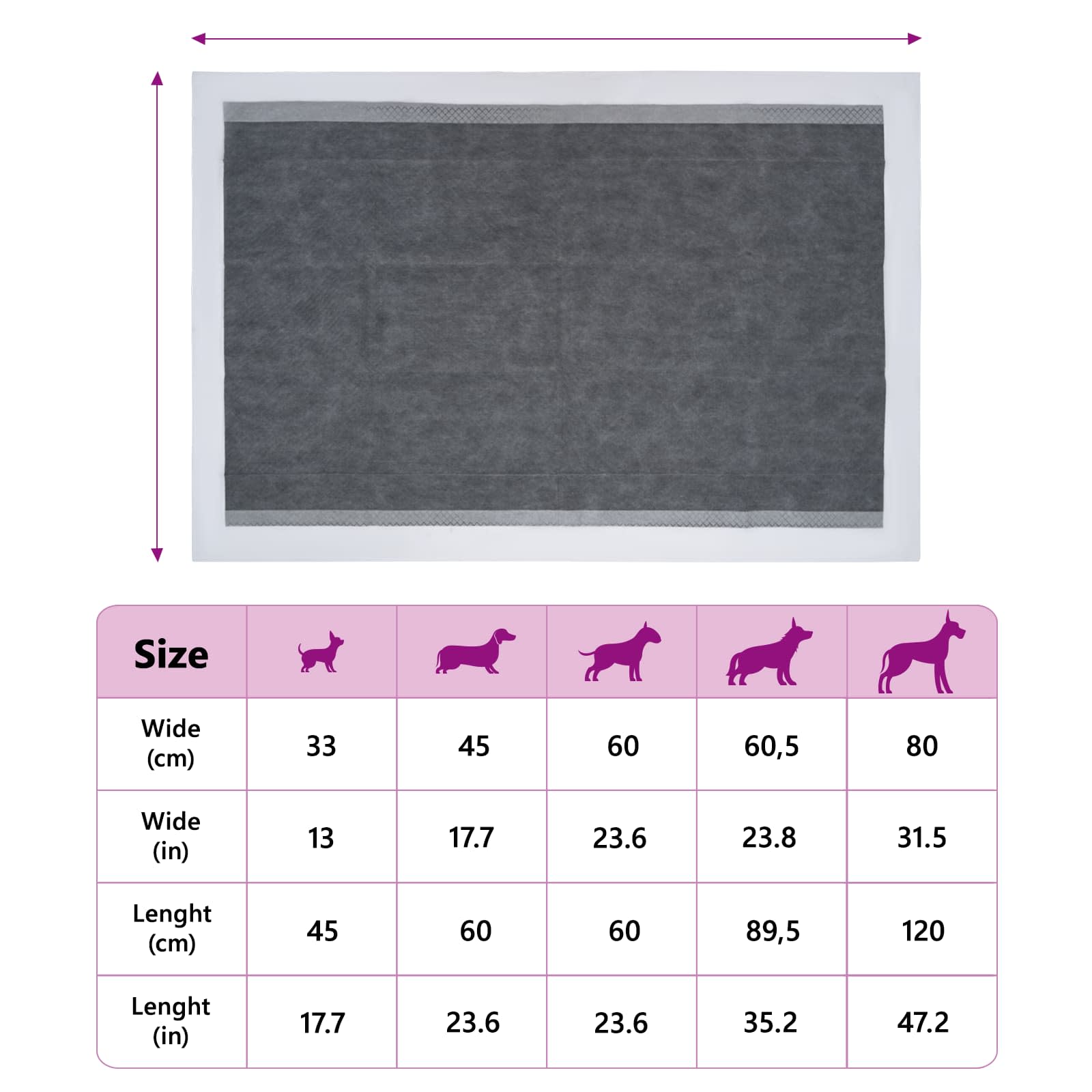 Non-woven Fabric Pet Training Pad 200 stk. 120 x 80 cm