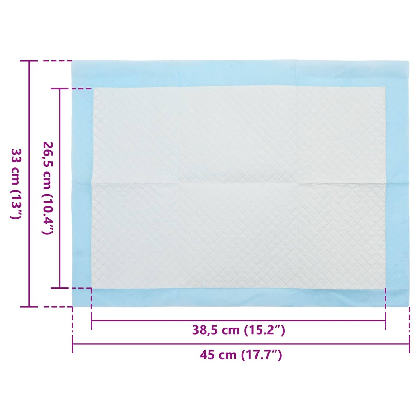 Non-woven Fabric Pet Training Pad 200 stk. Blau und Weiß
