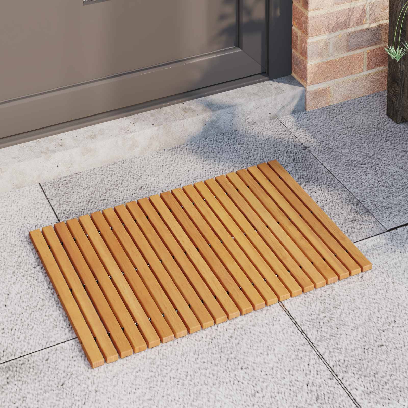 Badematte Natur 60 x 40 cm Massivholz Akazie