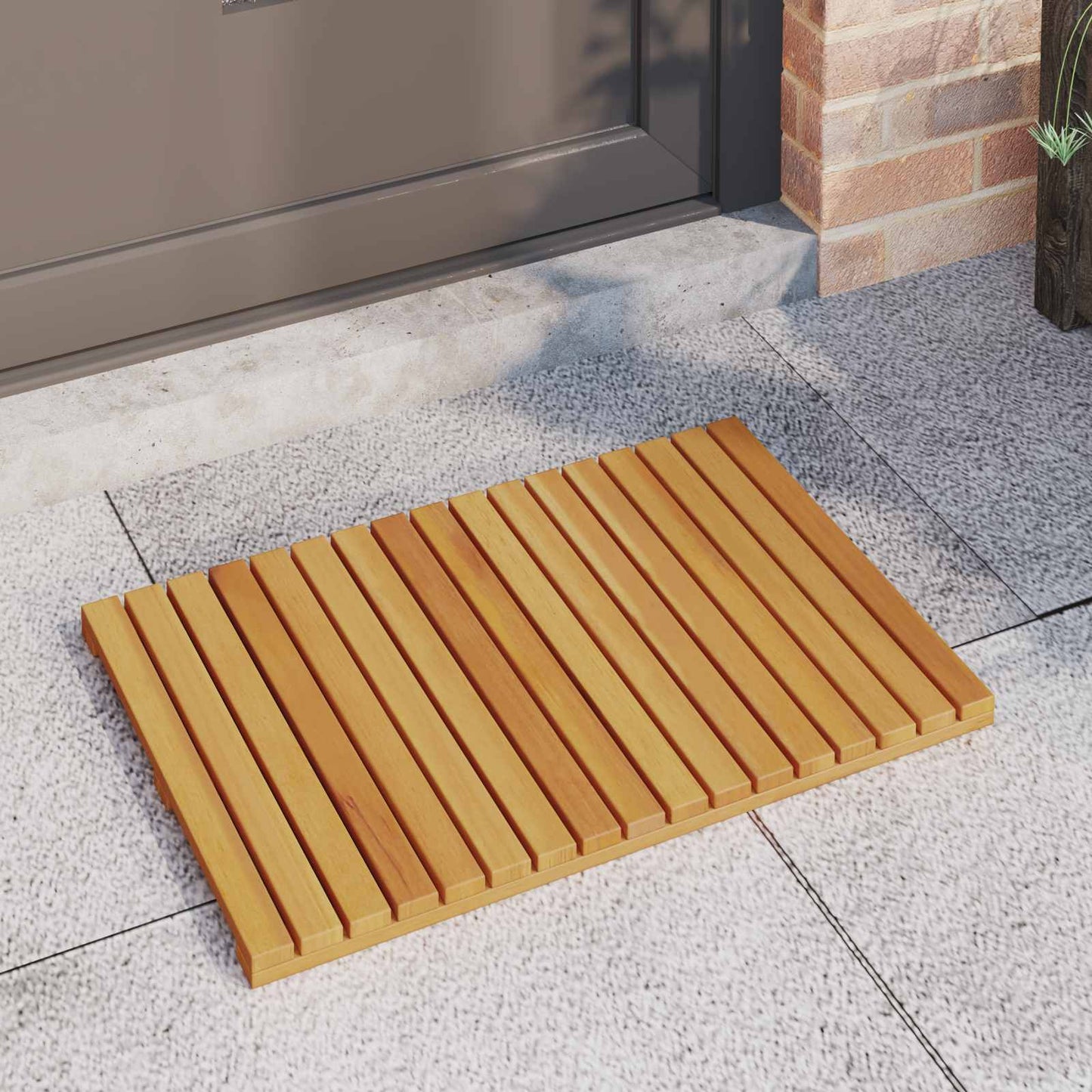 Badematte Uni Braun 60 x 40 cm Massives Akazienholz