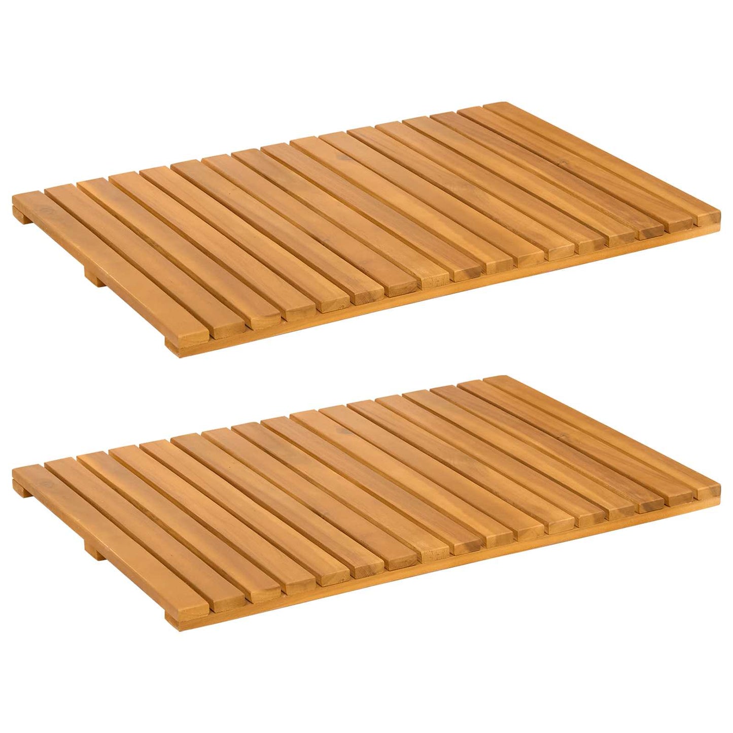Badematte Uni Braun 60 x 40 cm Massives Akazienholz