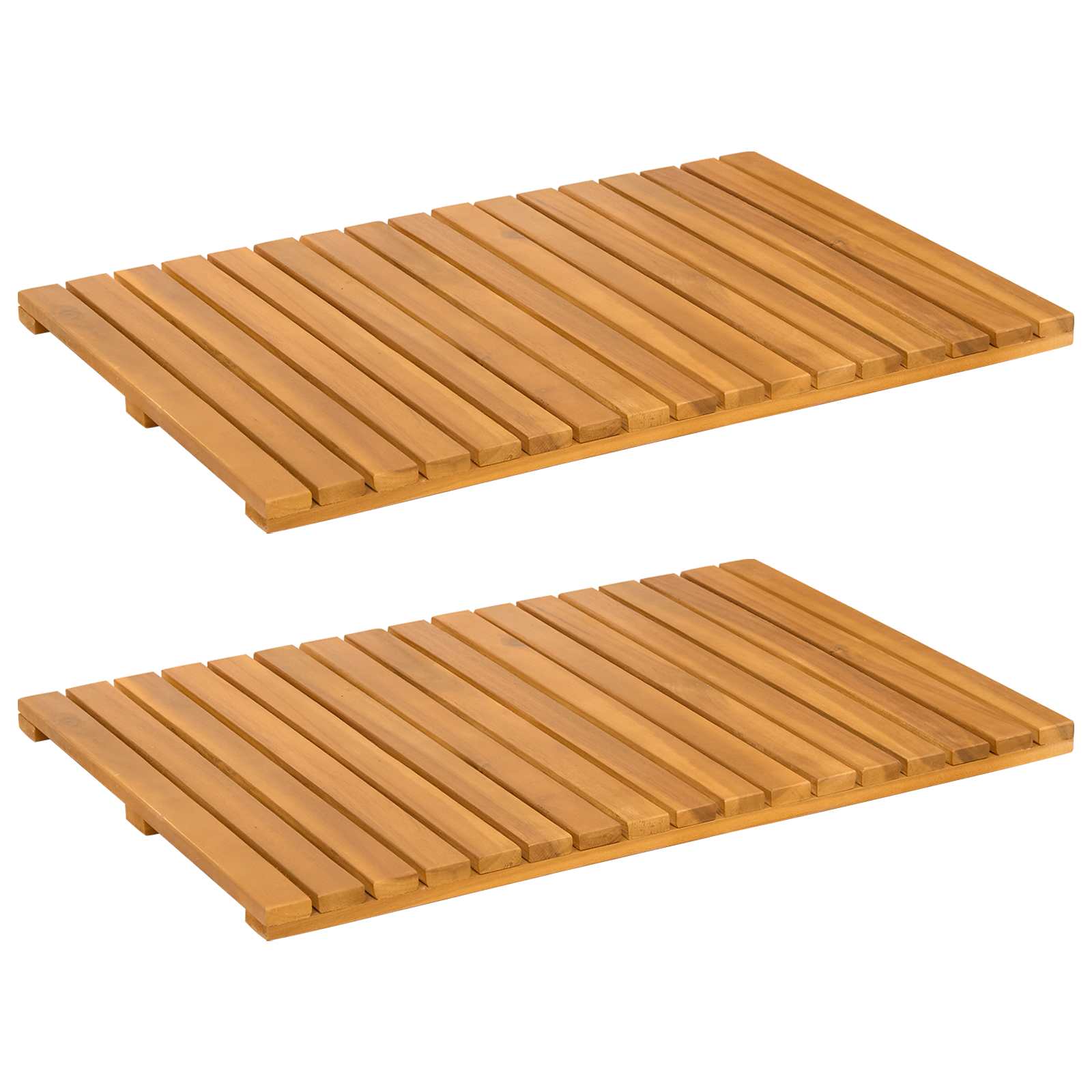 Badematte Uni Braun 60 x 40 cm Massives Akazienholz