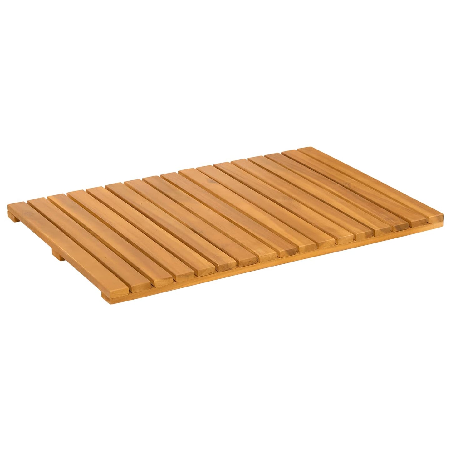 Badematte Uni Braun 60 x 40 cm Massives Akazienholz