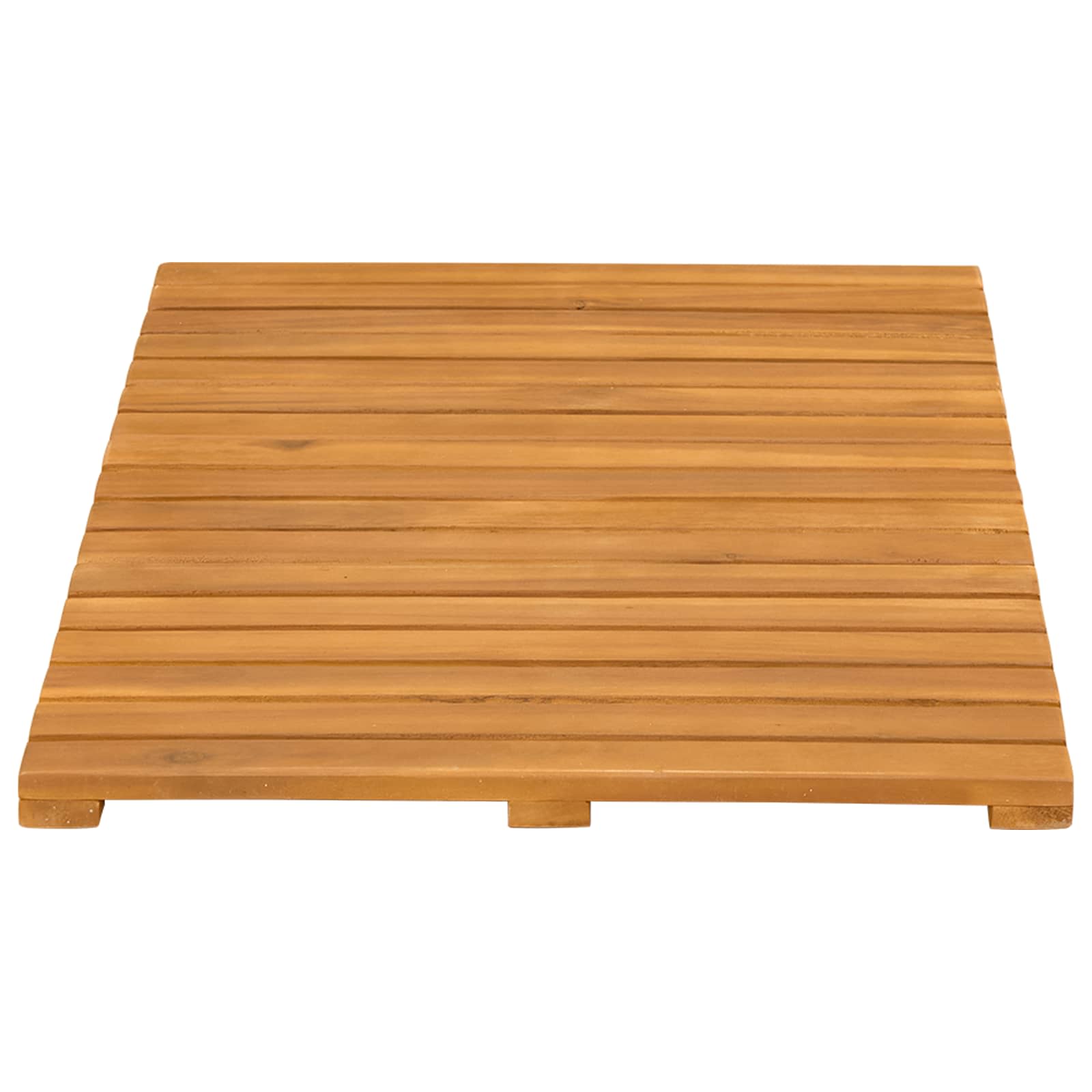 Badematte Uni Braun 60 x 40 cm Massives Akazienholz