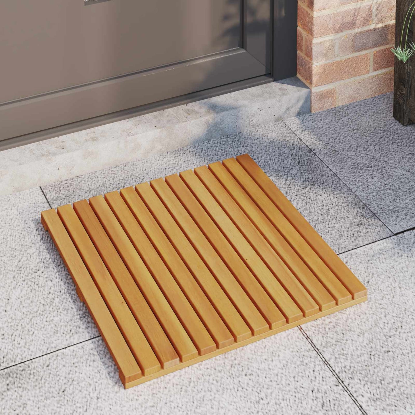 Badematte Uni Braun 50 x 50 cm Massives Akazienholz