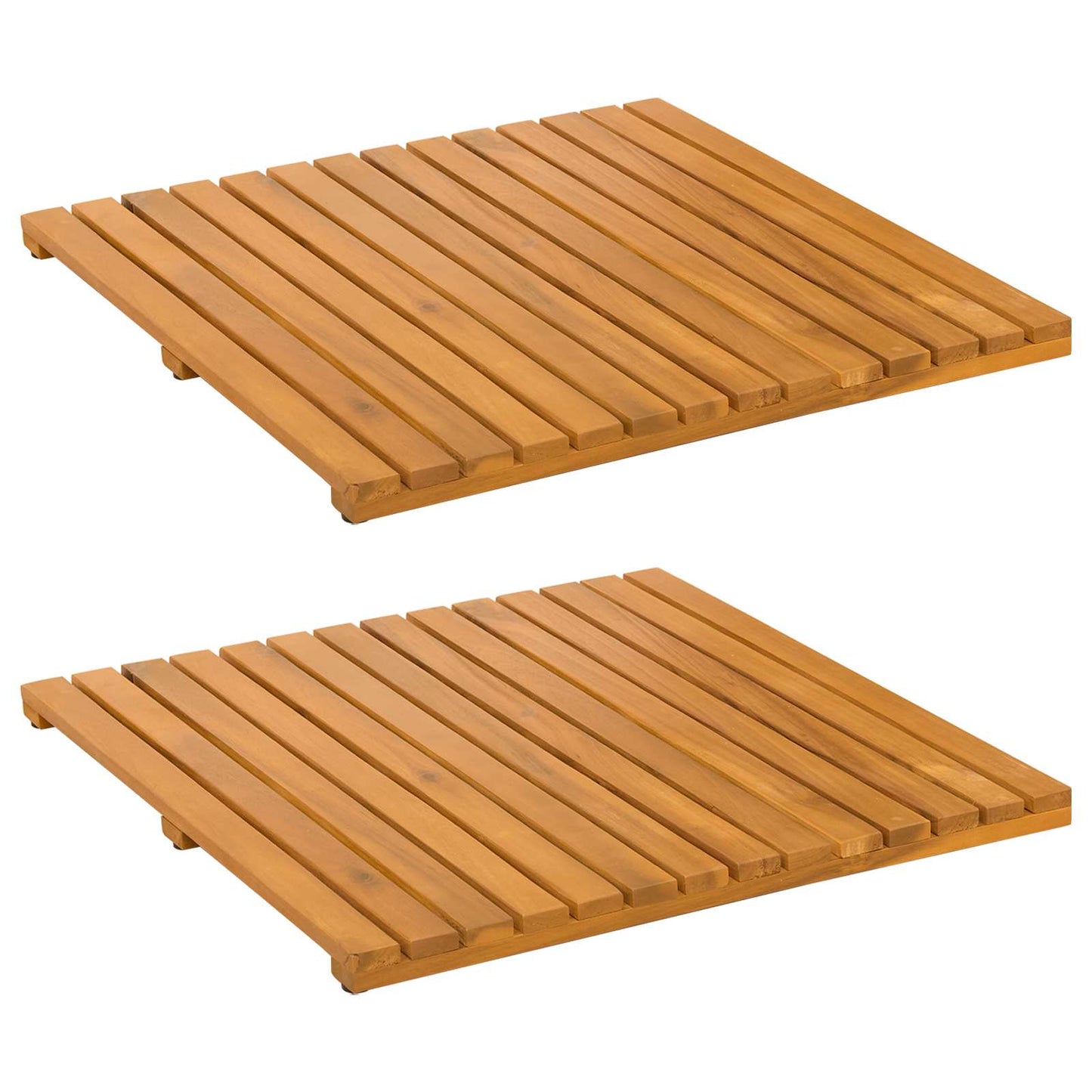 Badematte Uni Braun 50 x 50 cm Massives Akazienholz