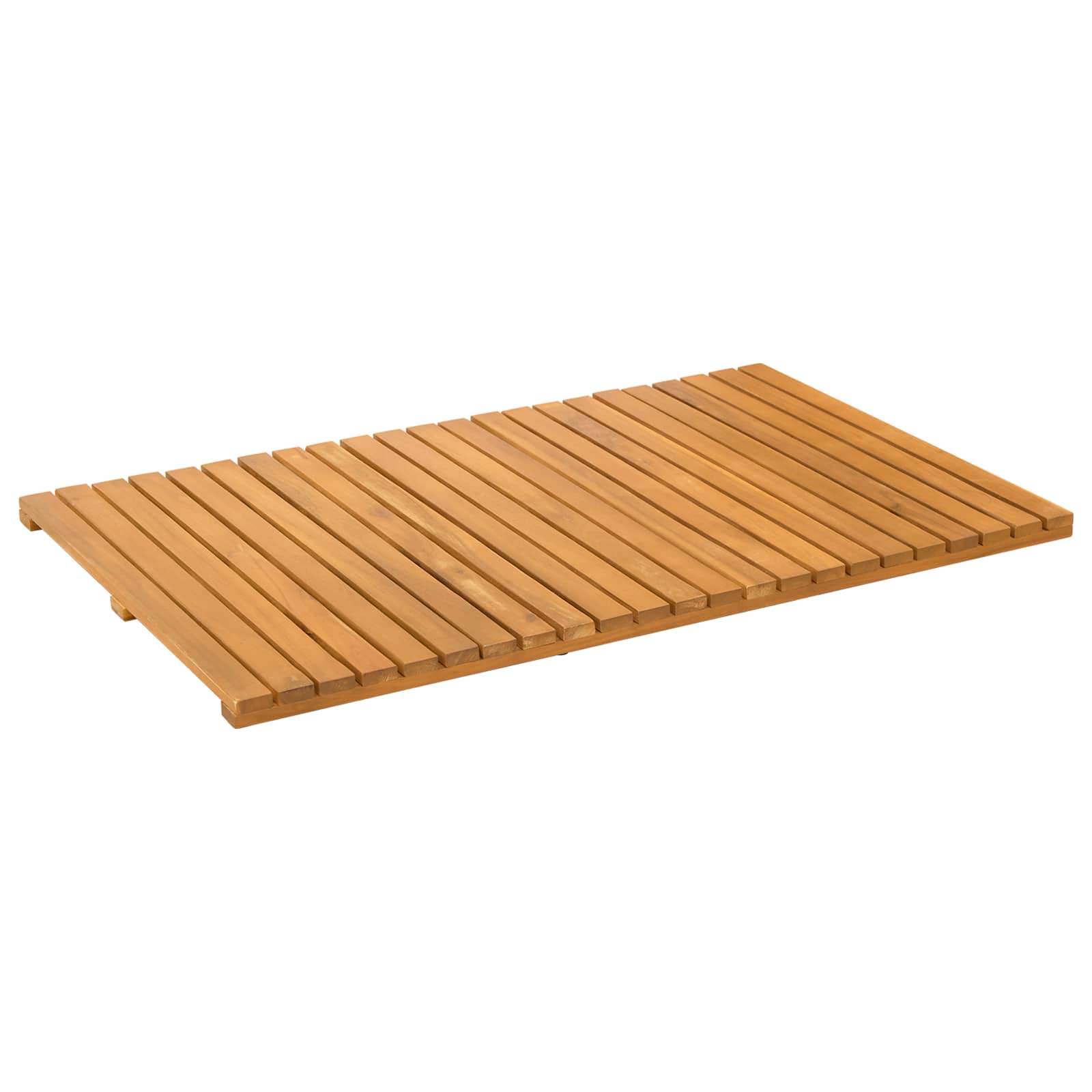Badematte Uni Braun 80 x 50 cm Massives Akazienholz